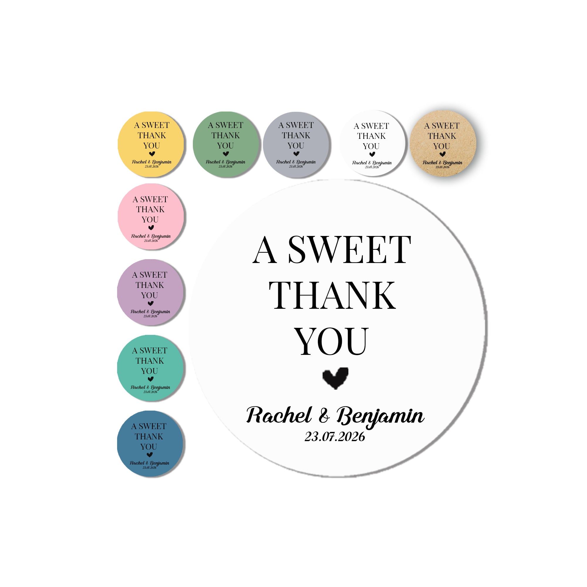 A Sweet Thank You Wedding Stickers – Personalised Favour Labels – Custom Sweet Cart Stickers – Modern Wedding Stationery – Candy Bar Tags