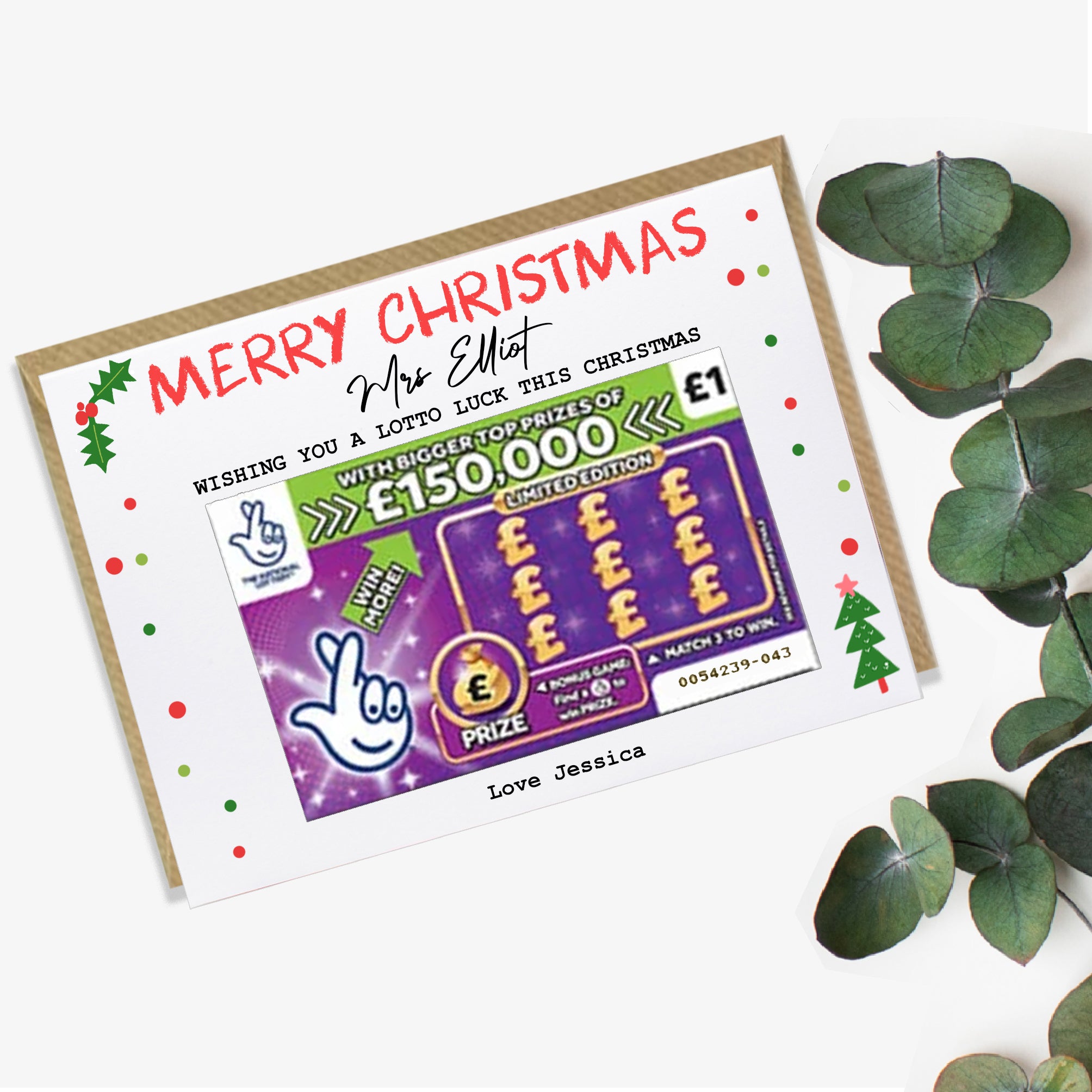 Thank you teacher Christmas scratch card holder, teacher card, teaching assistant gift End of Year unique Gift