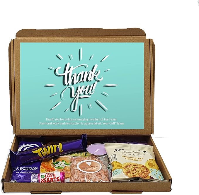 Personalised Chocolate Thank you Treats Box Gift Employee Appreciation - Gift for all ages Hug in a box Corporate Employee - Various content options