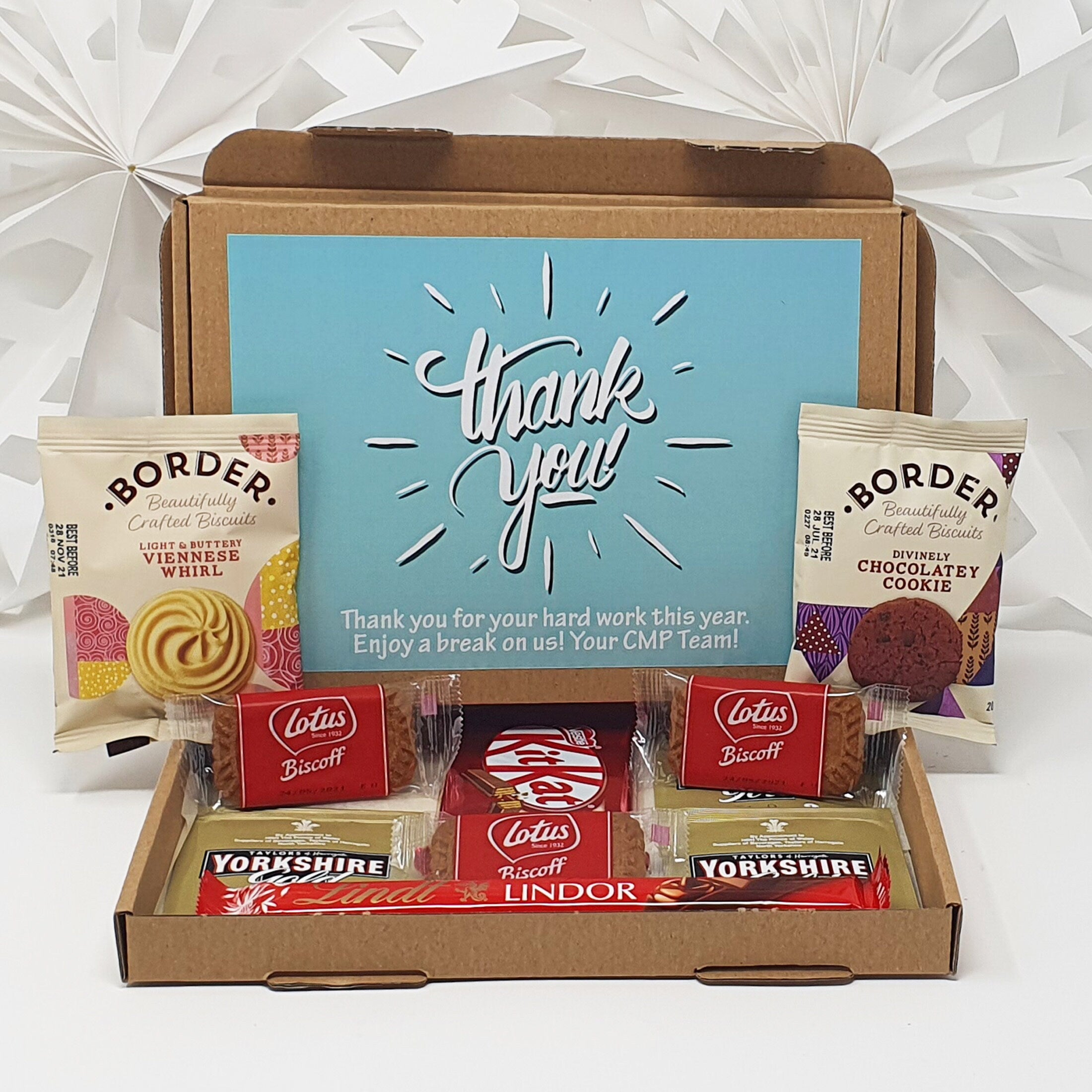 Personalised Chocolate Thank you Treats Box Gift Employee Appreciation - Gift for all ages Hug in a box Corporate Employee - Various content options