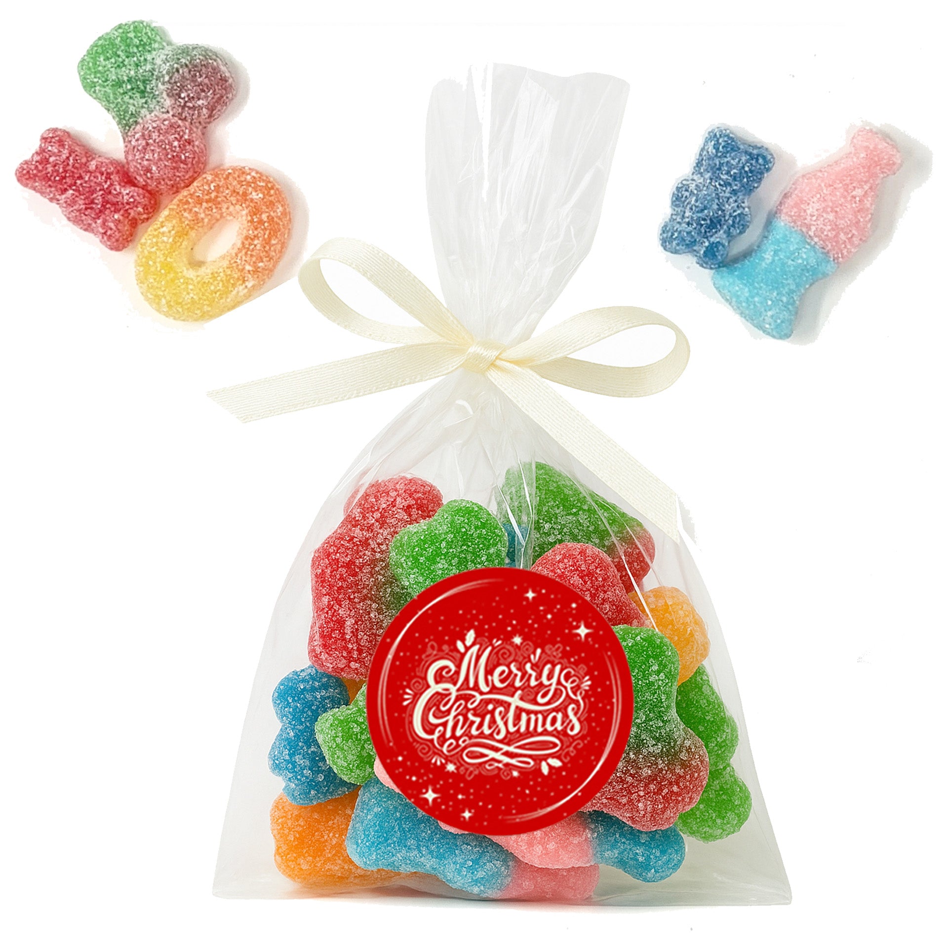 Christmas Sweet Bags | Pre-Filled Vegan Favour Bags with Stickers | Corporate Event | Trade Show Giveaways | Branded Treats School Fair