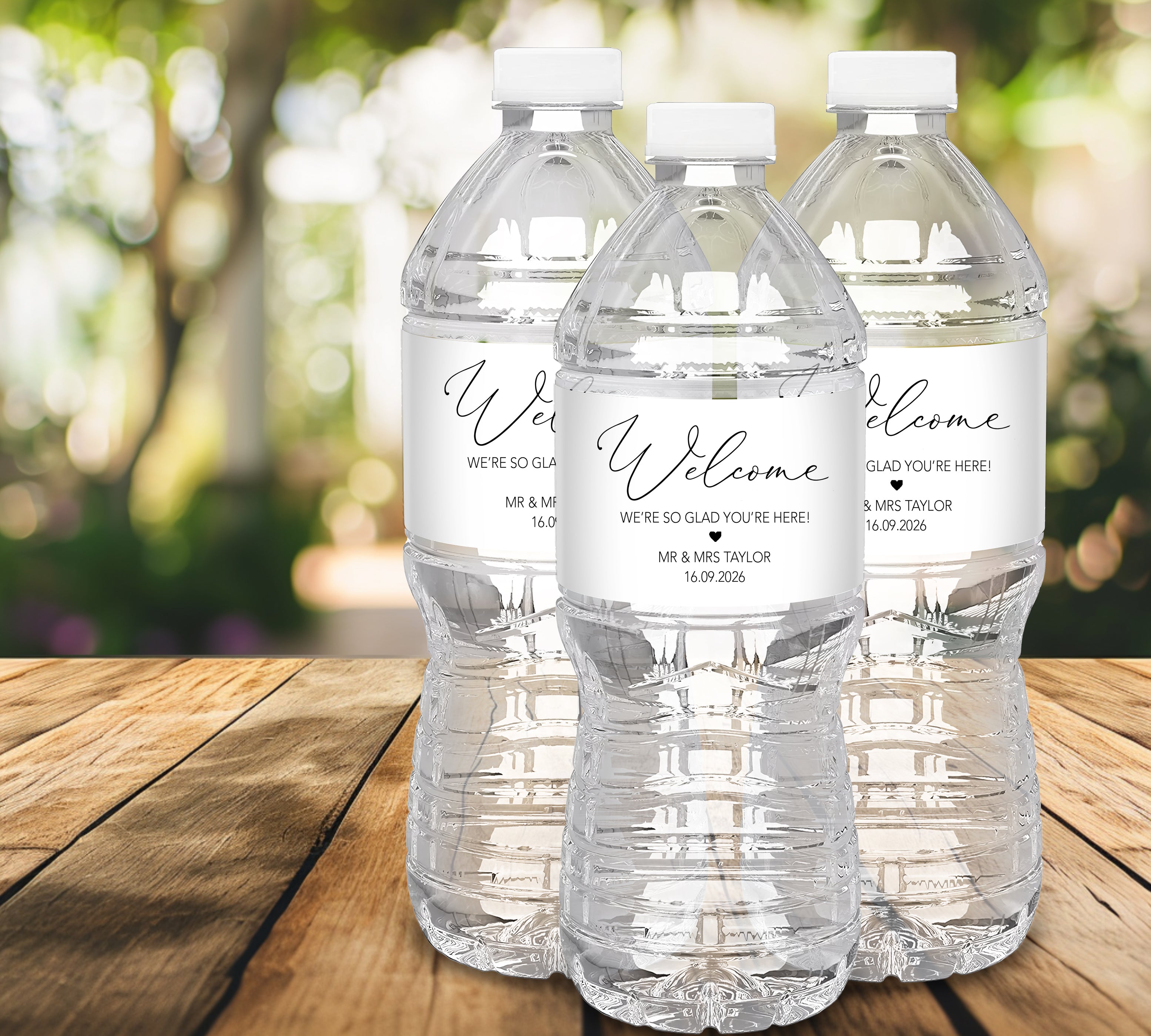 Personalised Wedding Water Bottle Labels – Thank You Water Bottle Labels, Personalised Waterproof Label, Wedding Welcome Bags, Minimalist