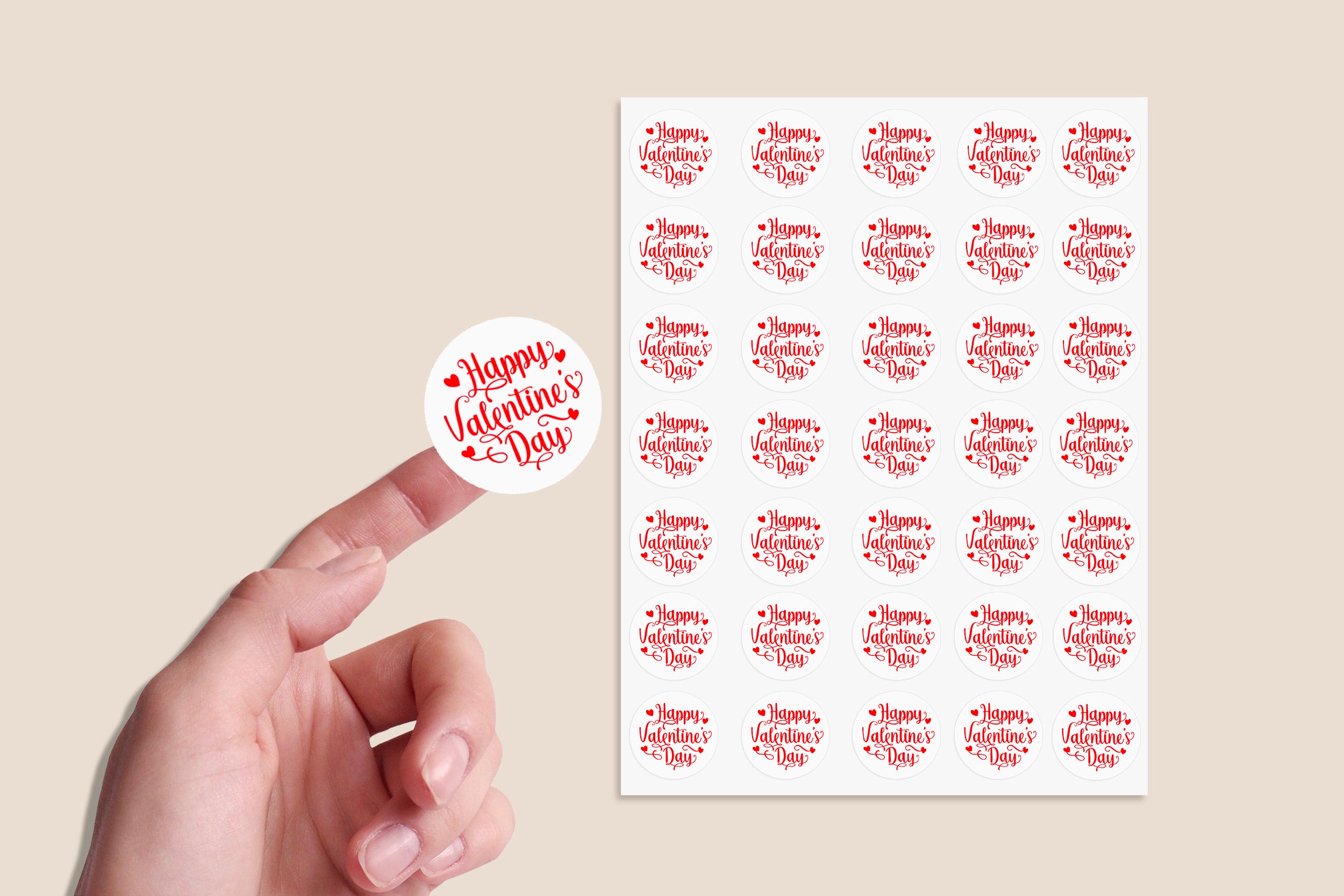 24 Happy Valentines Stickers - Wax Melts, Business Red, White Sticker Sweet Sweet Cone Bags