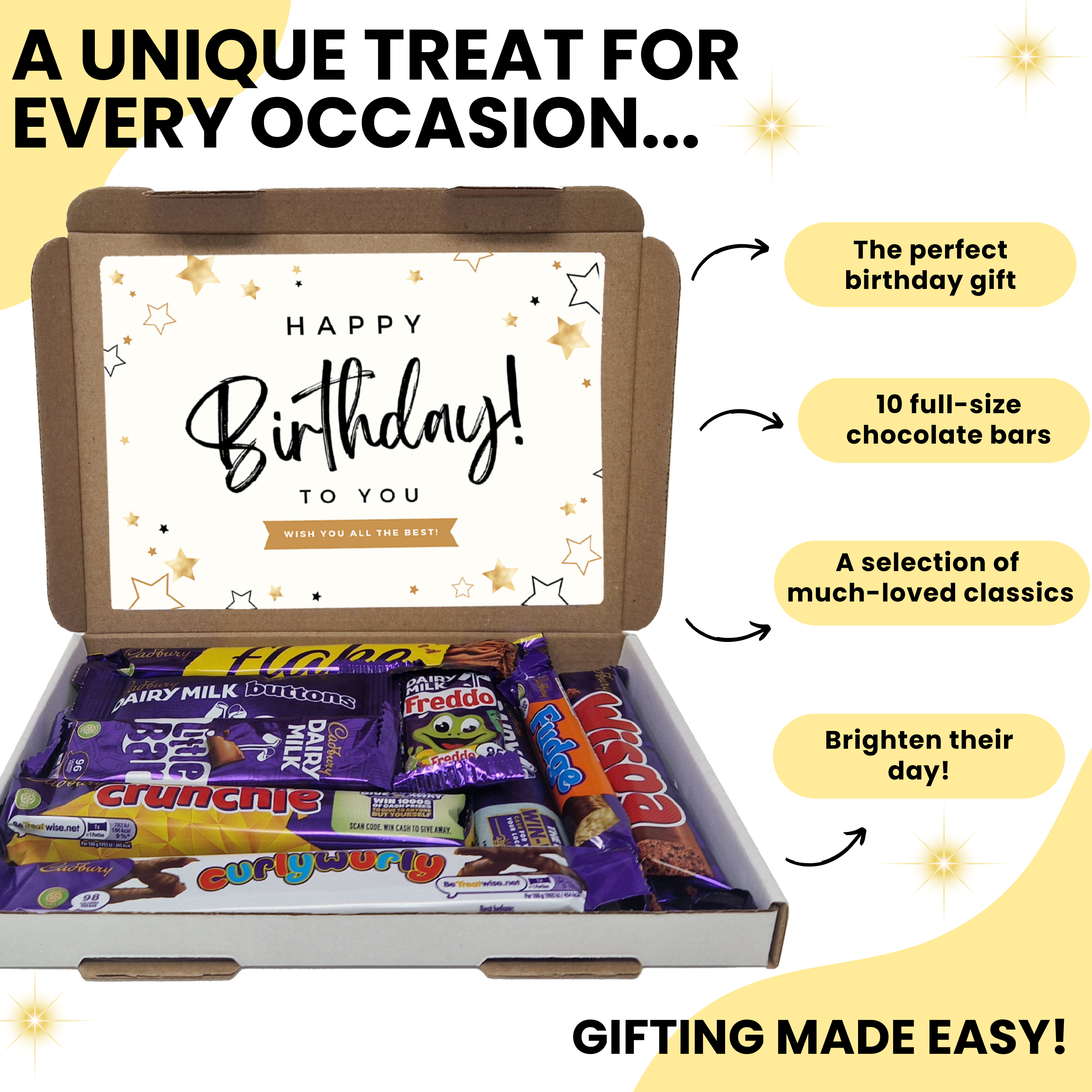 Chocolate Gift Box - 10 Full Size Bars - Funny Gift For Chocolate Lovers Christmas Birthday Get Well Soon Recovery Hamper Selection
