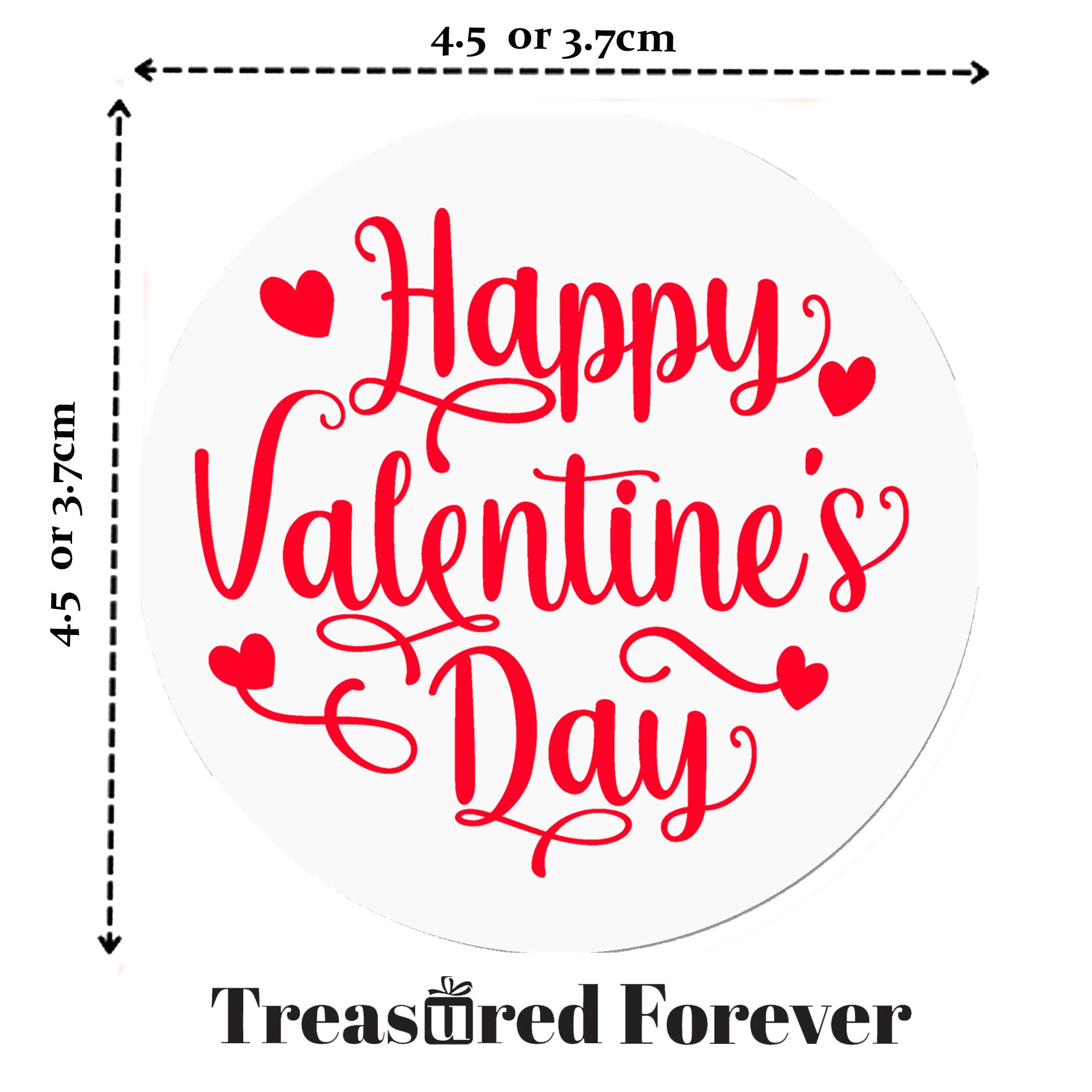 24 Happy Valentines Stickers - Wax Melts, Business Red, White Sticker Sweet Sweet Cone Bags