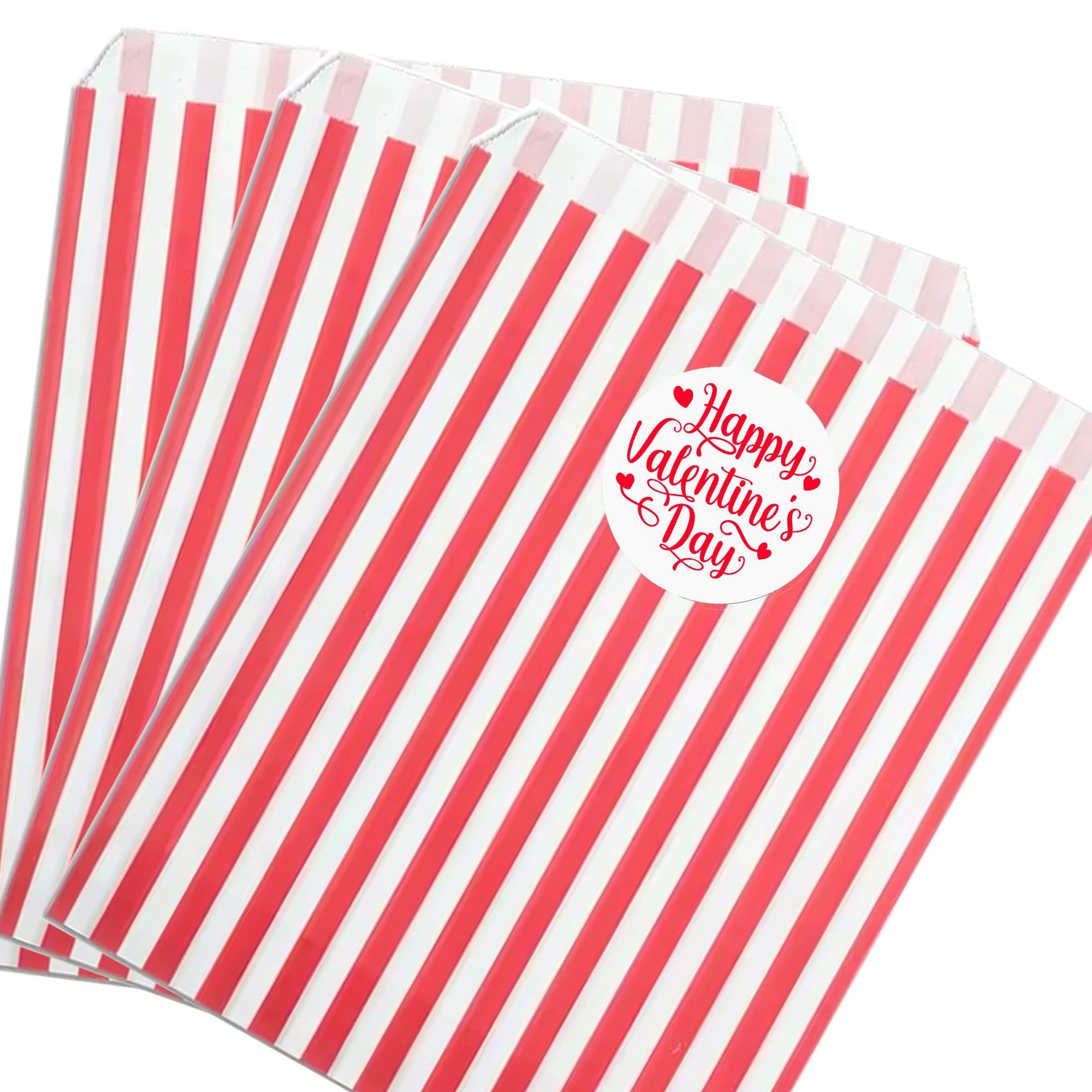 24 Happy Valentines Stickers - Wax Melts, Business Red, White Sticker Sweet Sweet Cone Bags