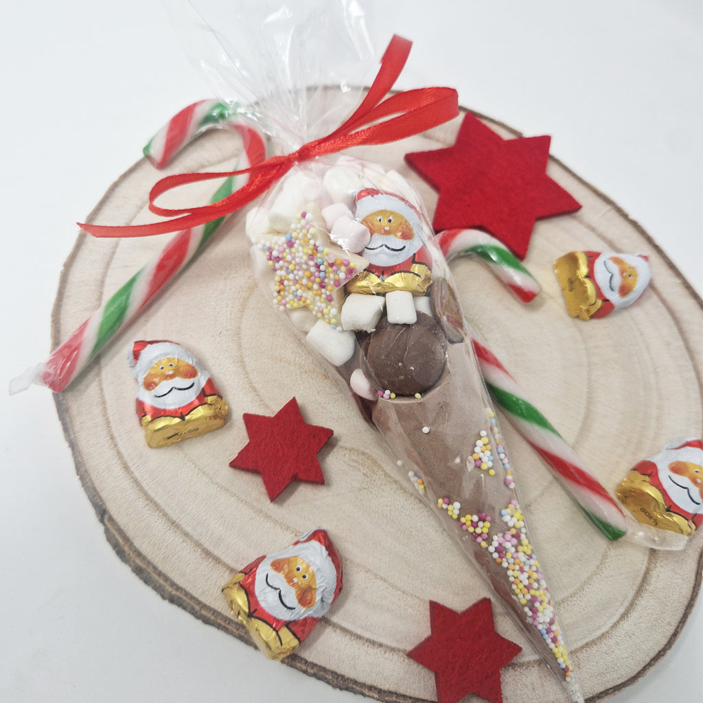 Christmas Hot Chocolate Cone with Marshmallows