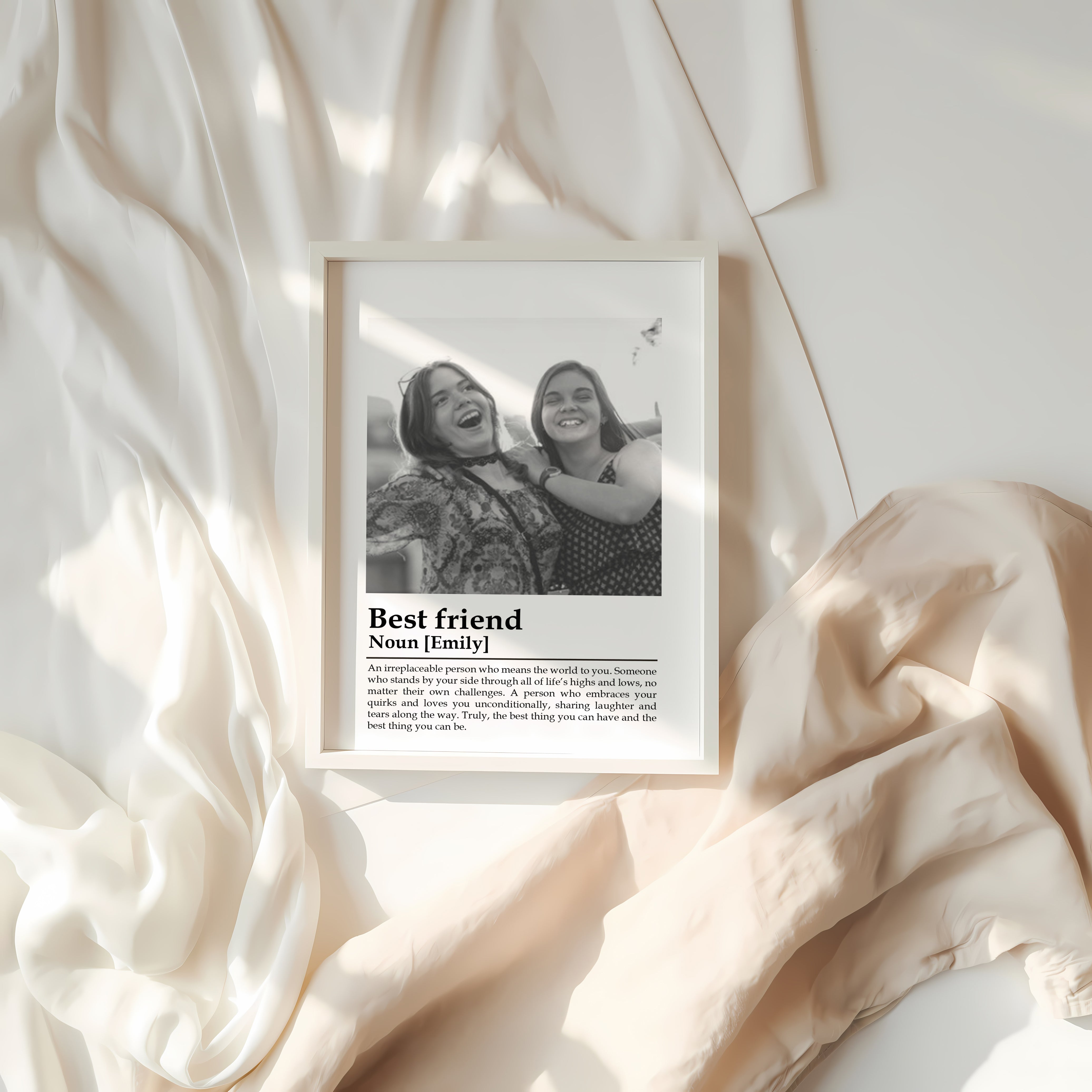 Personalised Best Friend Bestie Definition Print – Custom Photo Gift, Birthday Present, Wall Art with Quote, Unique Best Friend Keepsake