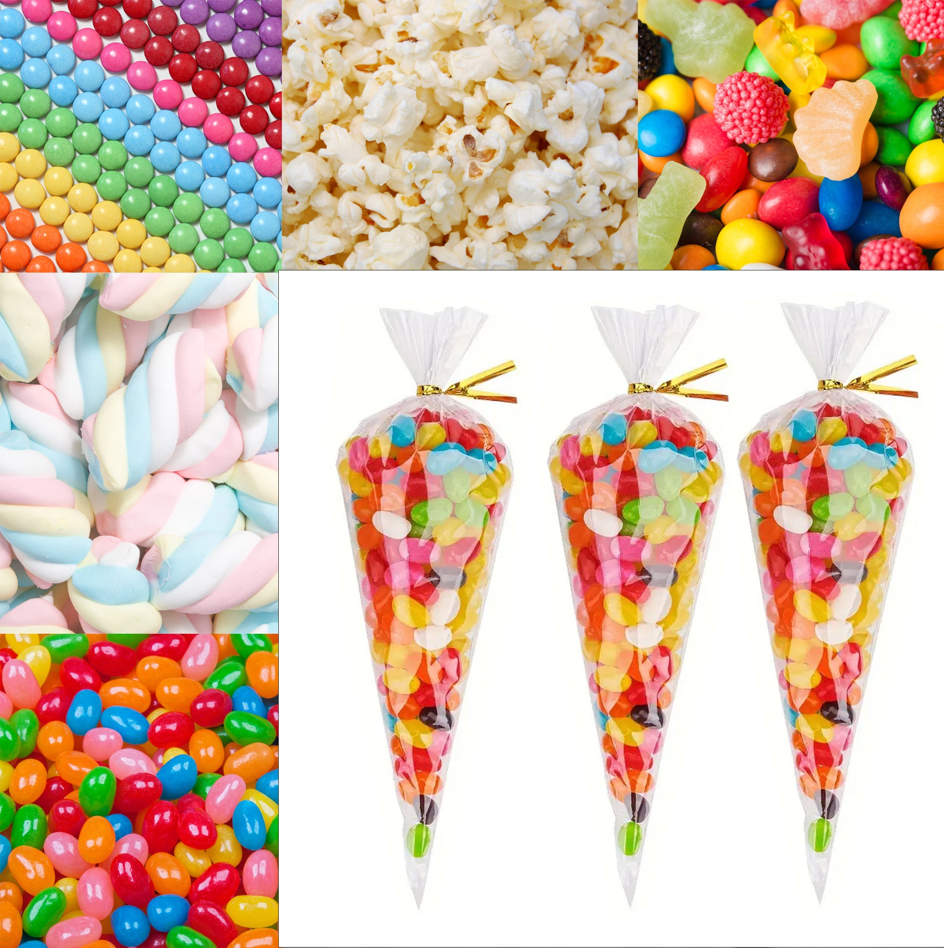 Party Stickers & Sweet Cone Bags | Birthday party bag Fillers | Party favors | Baby Shower | Christmas | All Celebrations