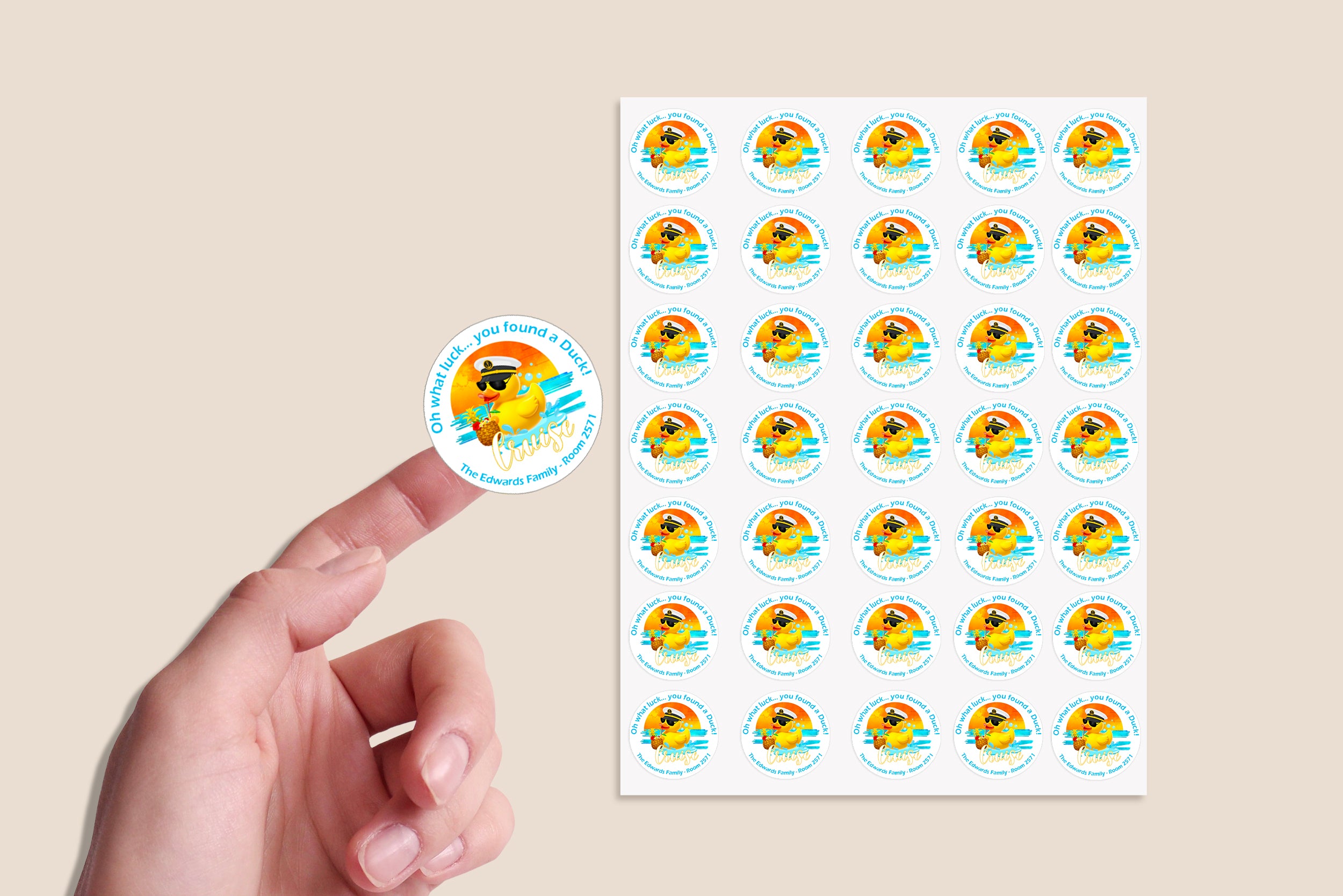 Personalised Duck Tag Stickers Cruising Duck Carnival Royal Caribbean Disney Cruise NCL Rubber Duckie Cute Gifts For Cruise 24/35 stickers