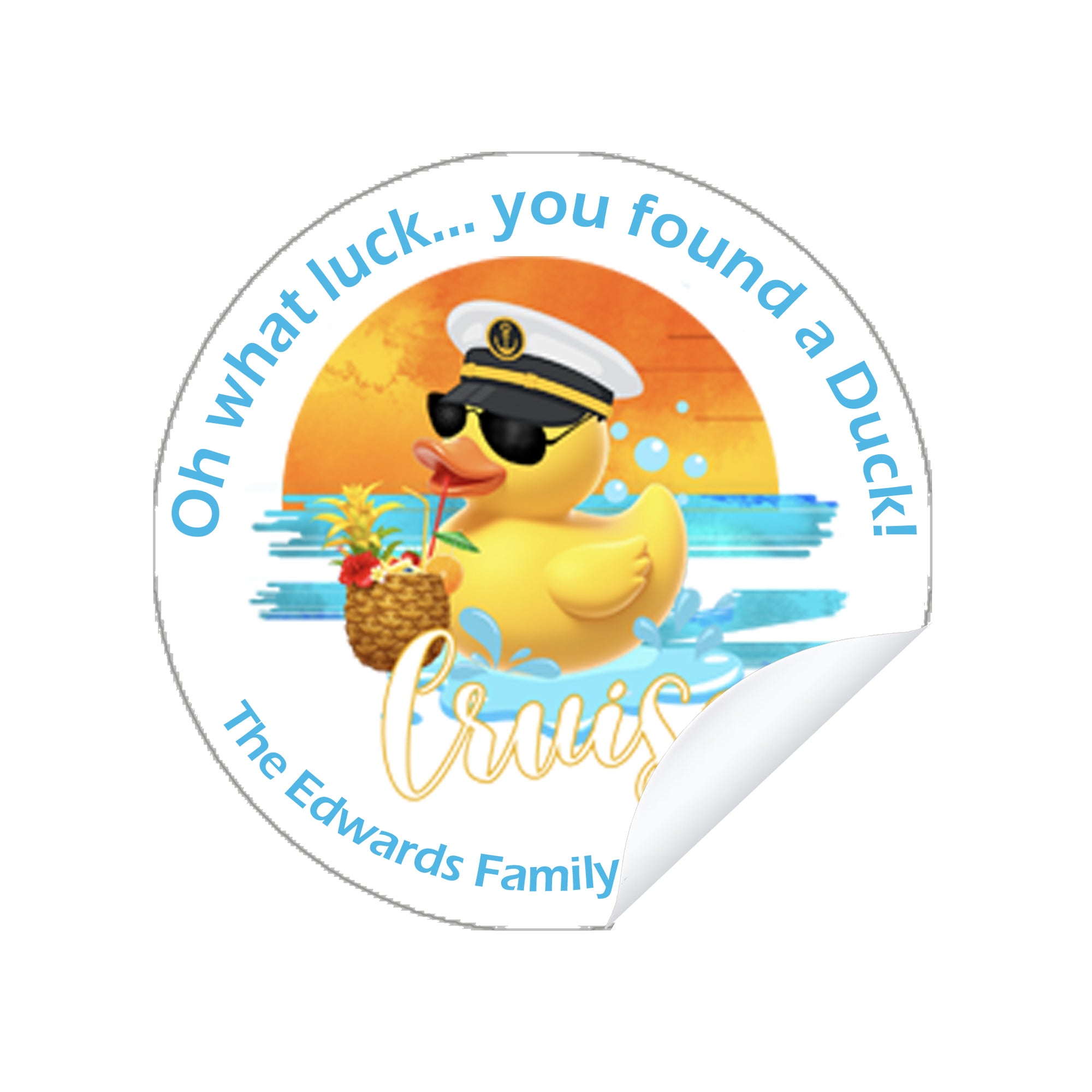 Personalised Duck Tag Stickers Cruising Duck Carnival Royal Caribbean Disney Cruise NCL Rubber Duckie Cute Gifts For Cruise 24/35 stickers