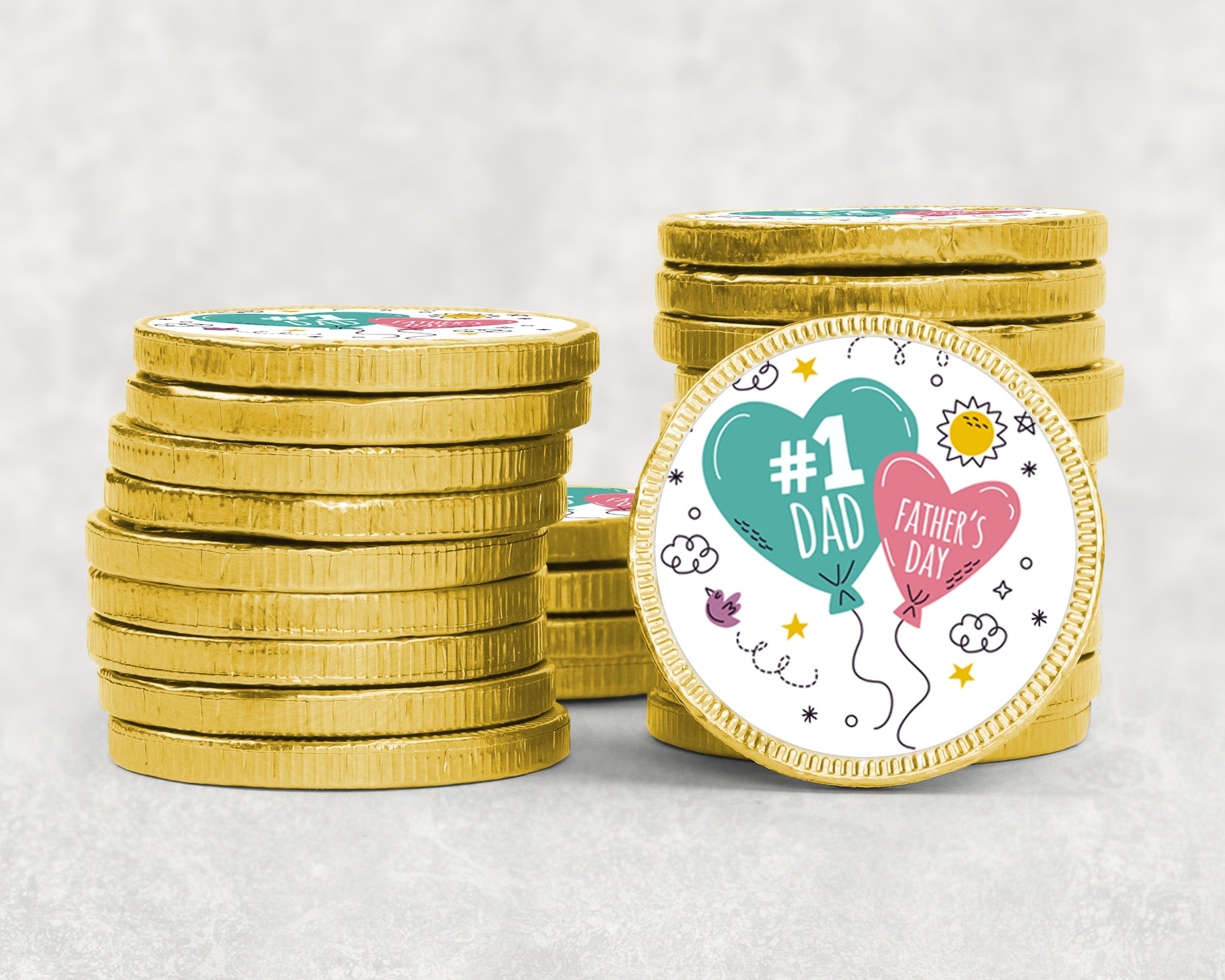 Father’s Day Chocolate Coins Luxury Gold Foiled Coins Perfect for Gifts Table Favours Treats, Thoughtful for Dad Grandad & Father