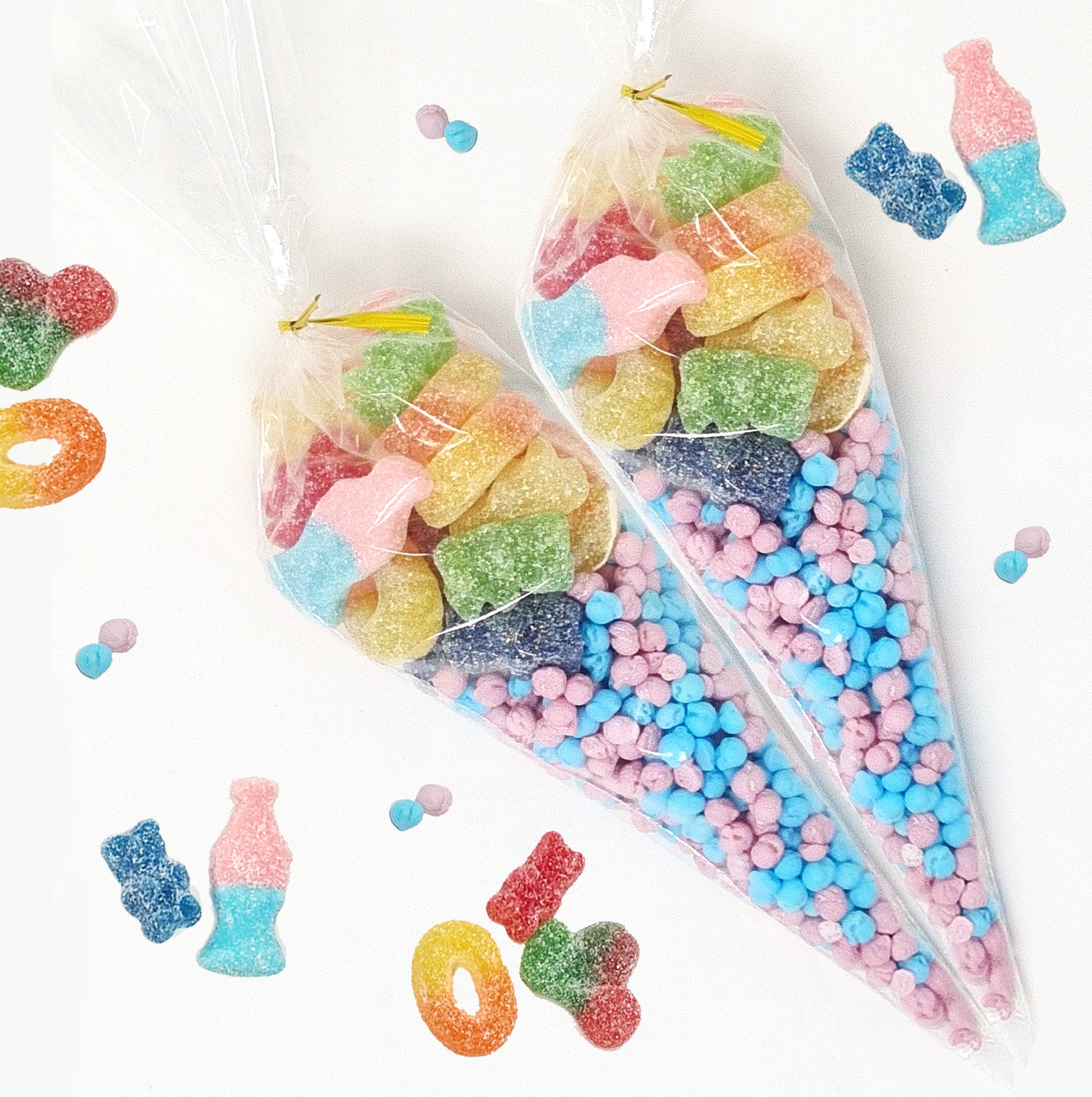 Party Stickers & Sweet Cone Bags | Birthday party bag Fillers | Party favors | Baby Shower | Christmas | All Celebrations