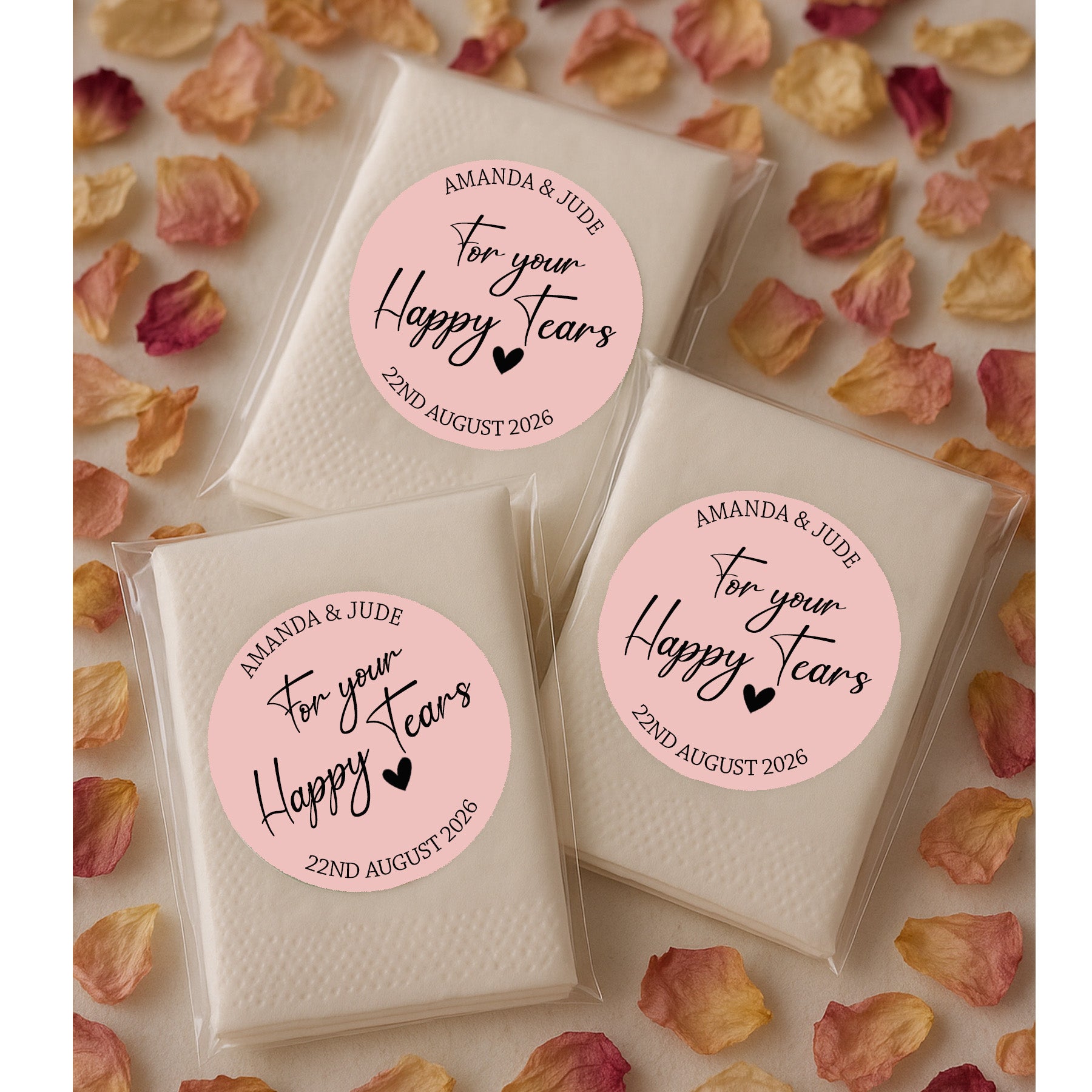Personalised Happy Tears Tissue Stickers, Wedding Tissue Stickers, Wedding Tissue Stickers For Your Happy Tears Wedding Stickers