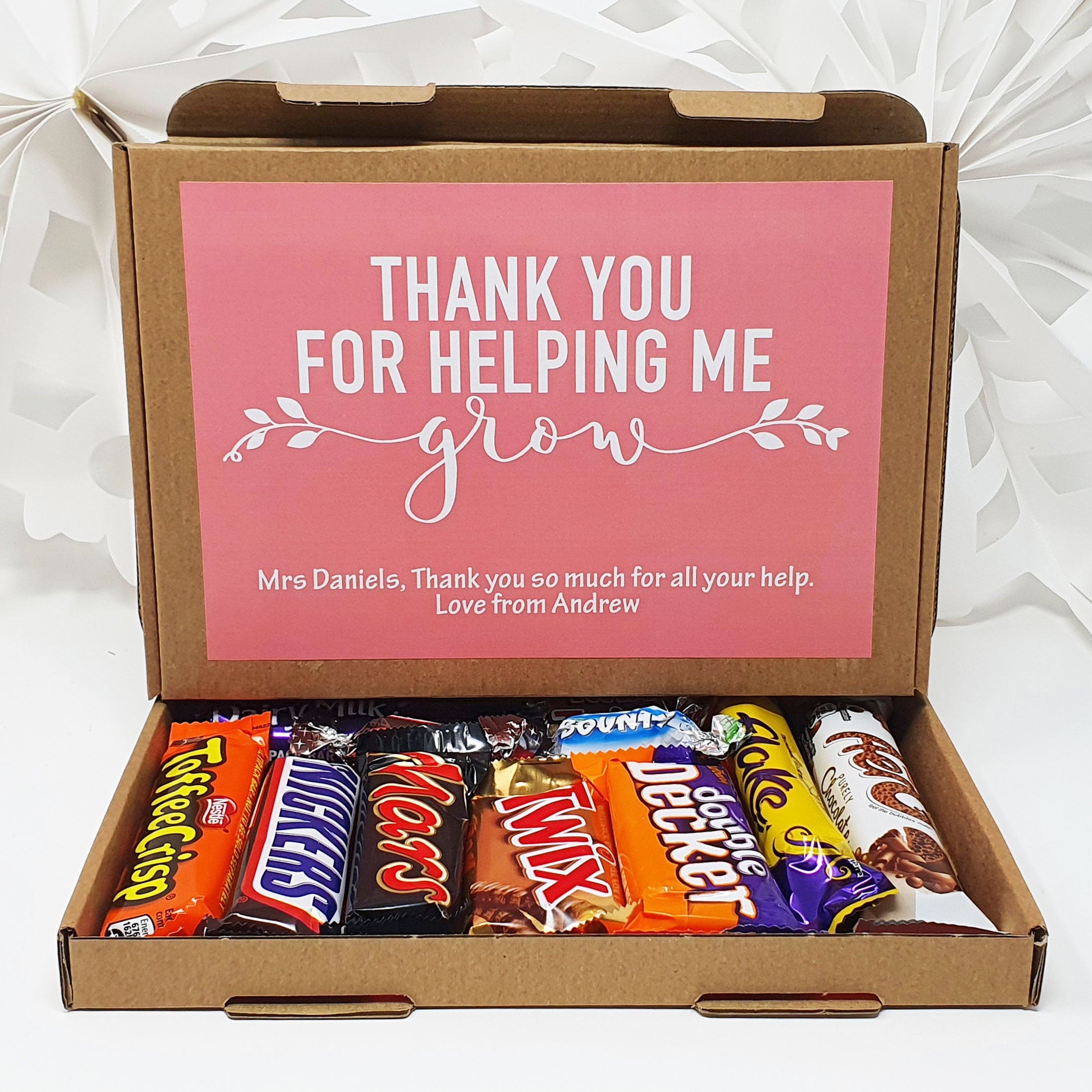 Personalised Thank you Teacher Hug in a box, Letterbox gift Afternoon tea, hamper gift, thank you gift,