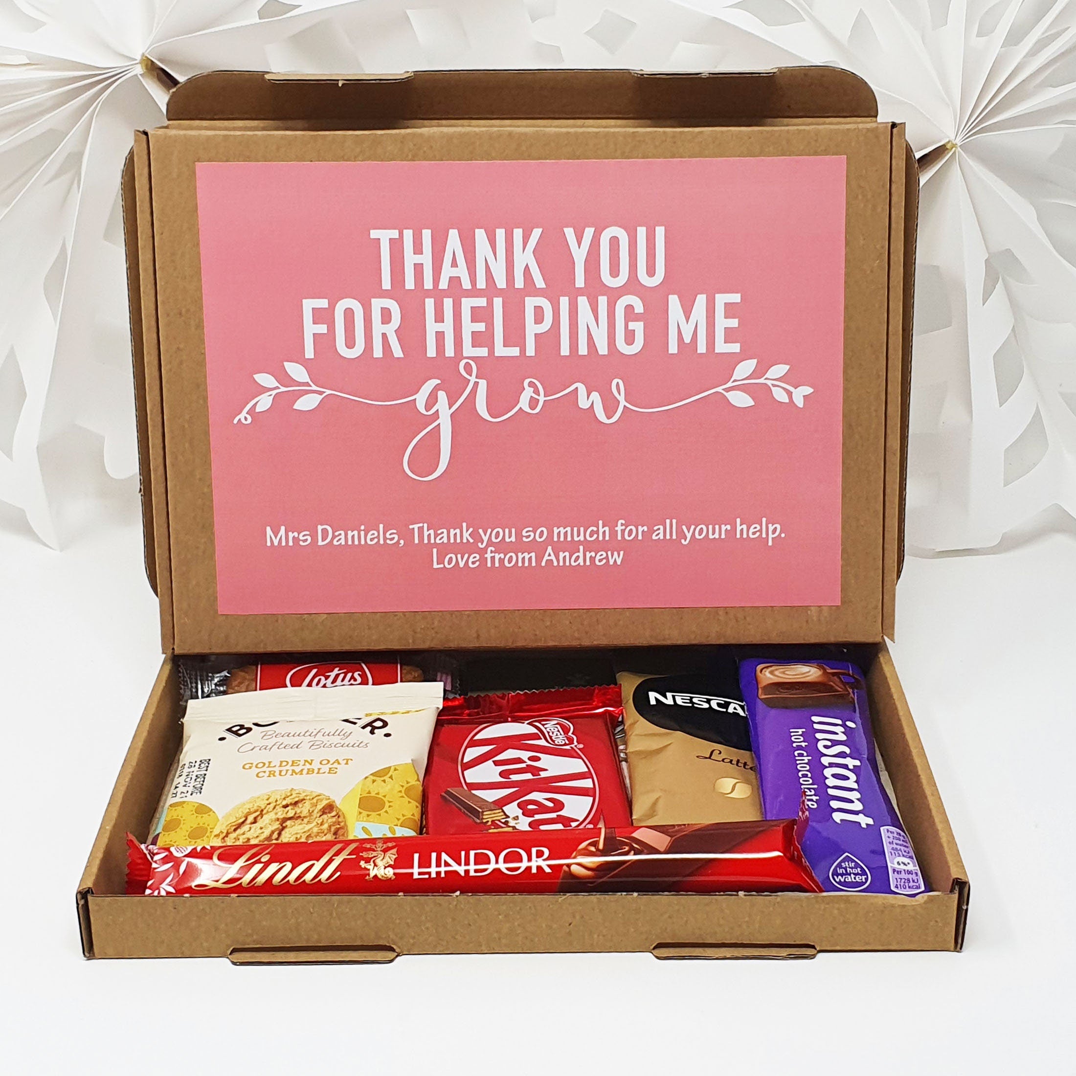 Personalised Thank you Teacher Hug in a box, Letterbox gift Afternoon tea, hamper gift, thank you gift,