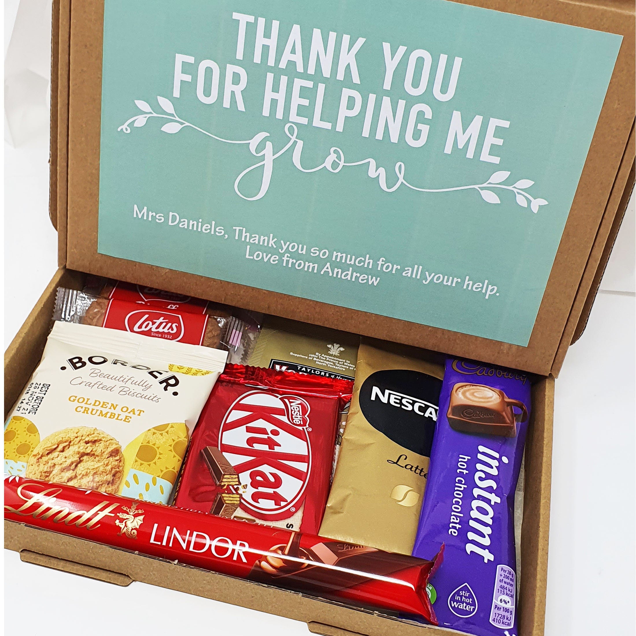 Personalised Thank you Teacher Hug in a box, Letterbox gift Afternoon tea, hamper gift, thank you gift,