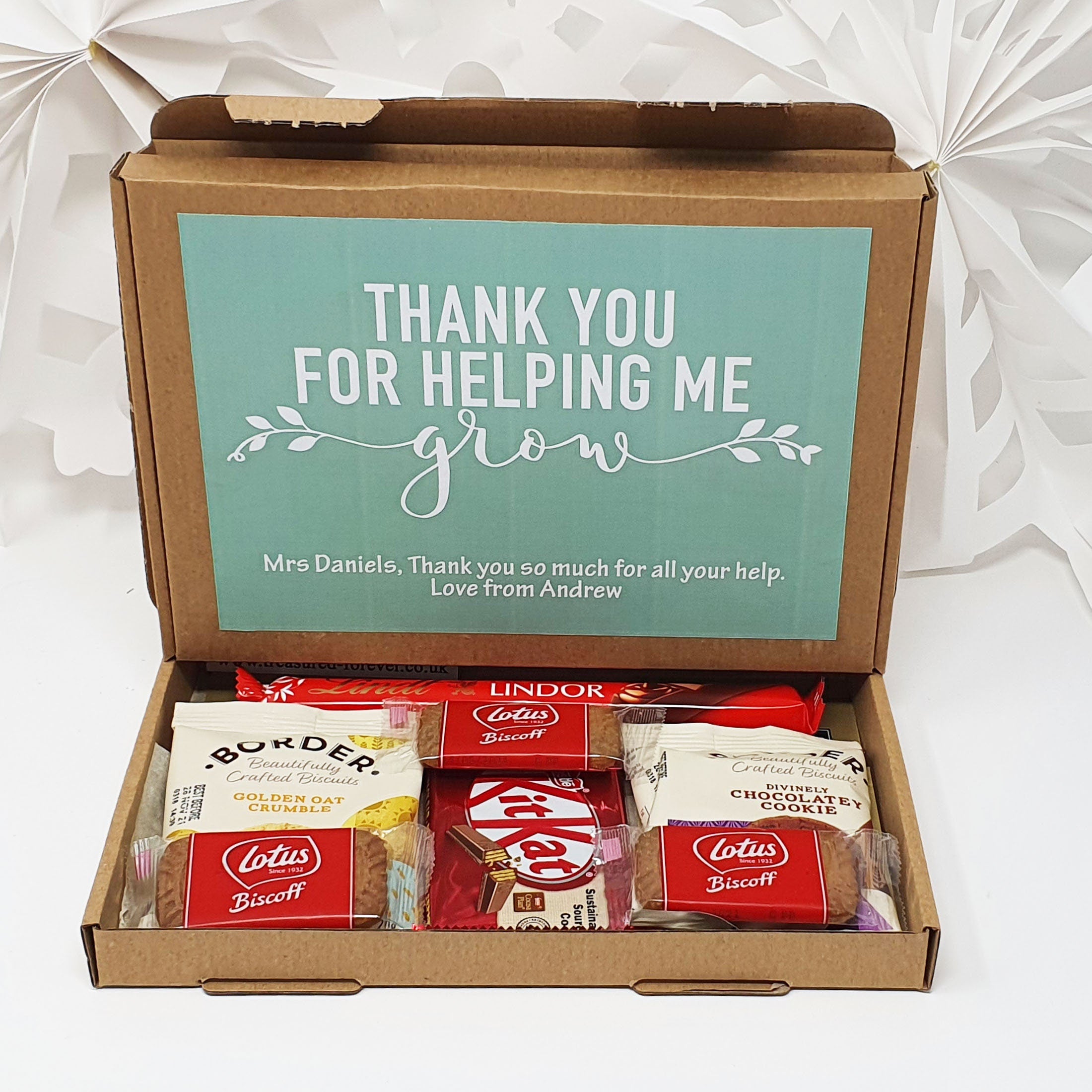 Personalised Thank you Teacher Hug in a box, Letterbox gift Afternoon tea, hamper gift, thank you gift,