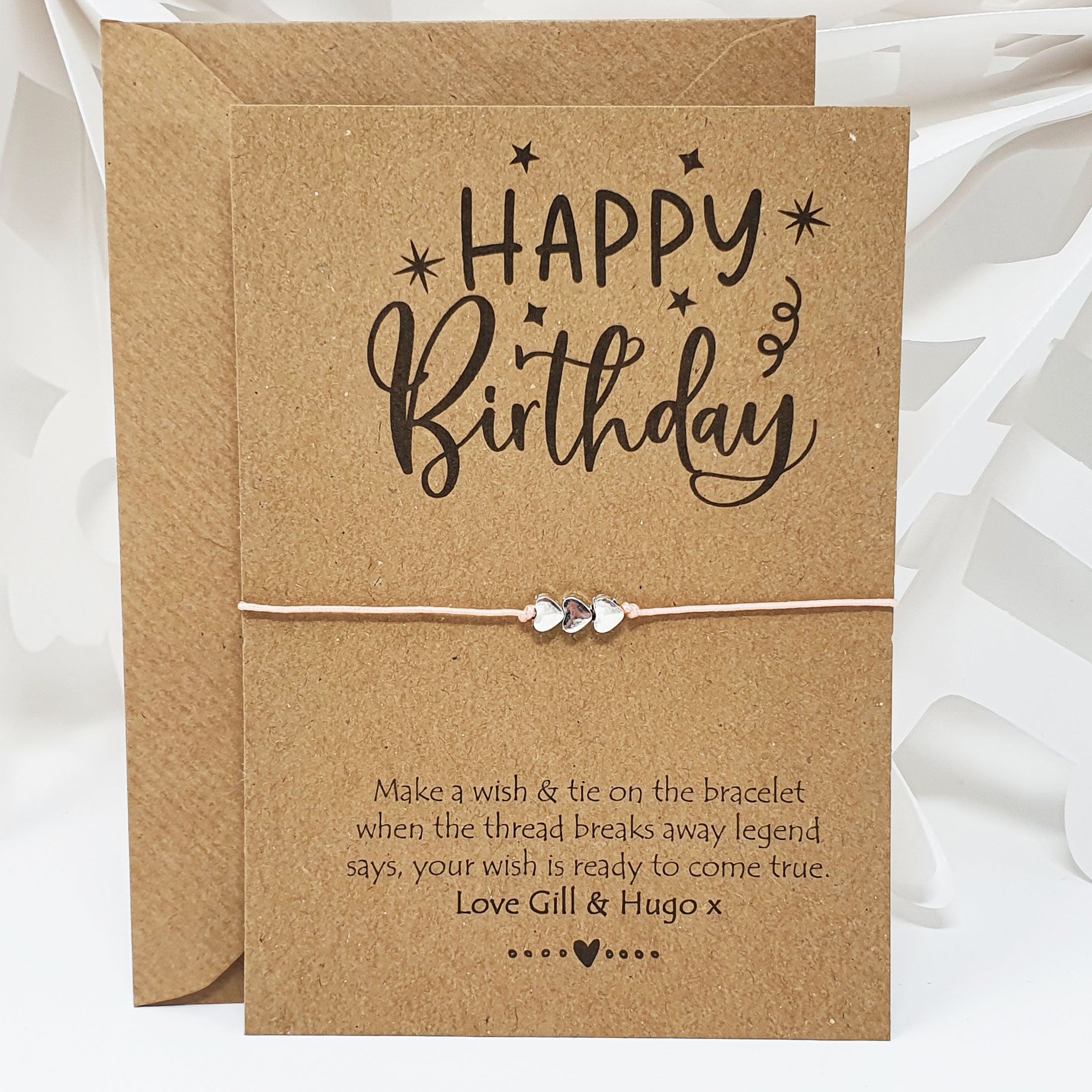 Personalised Birthday Card Gift Bracelet Unicorn Wish Bracelet Card String Charm Friendship