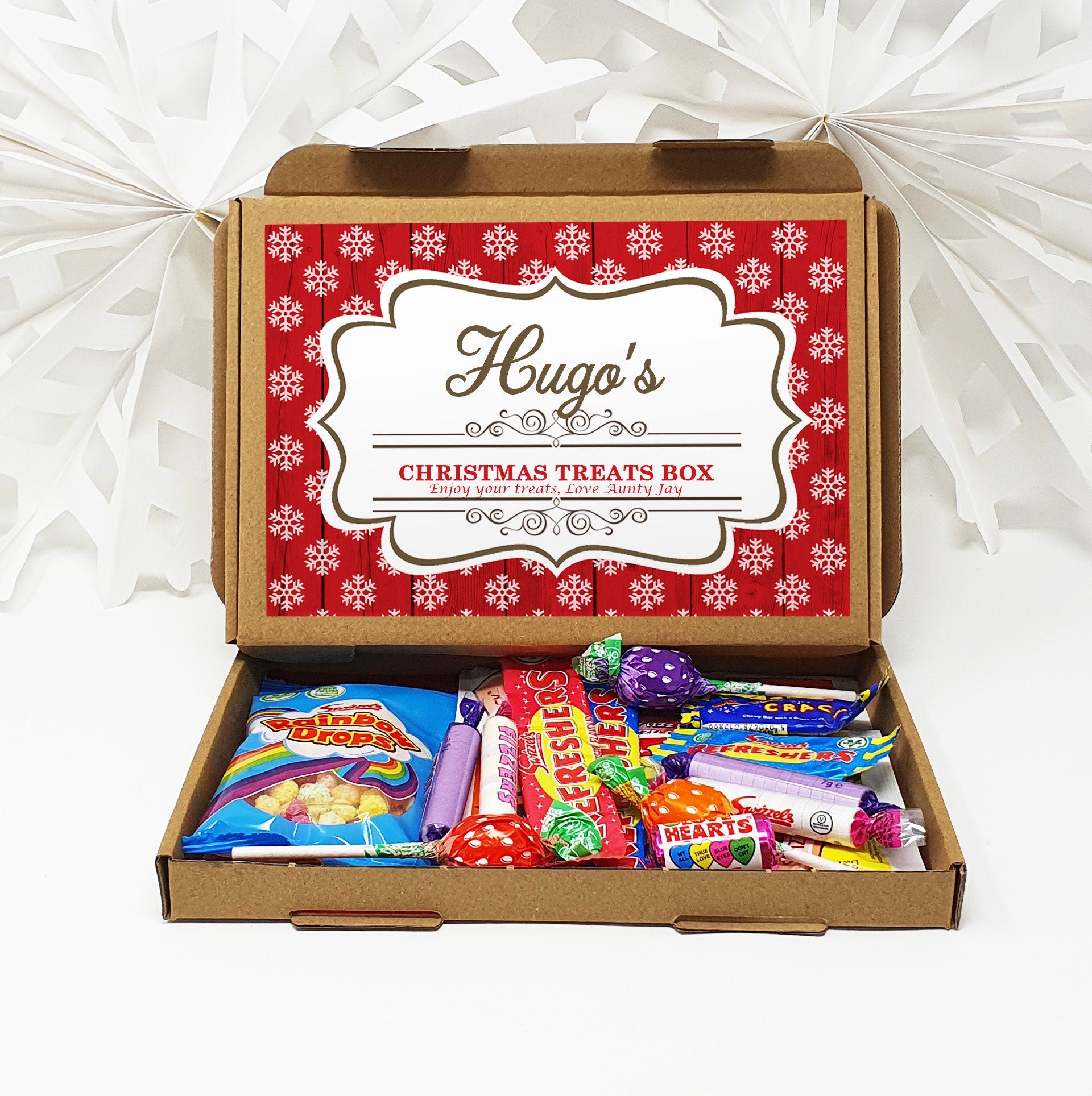 Personalised Christmas Chocolate Treats Box Kids Gift Hamper Stocking Filler Cadburys