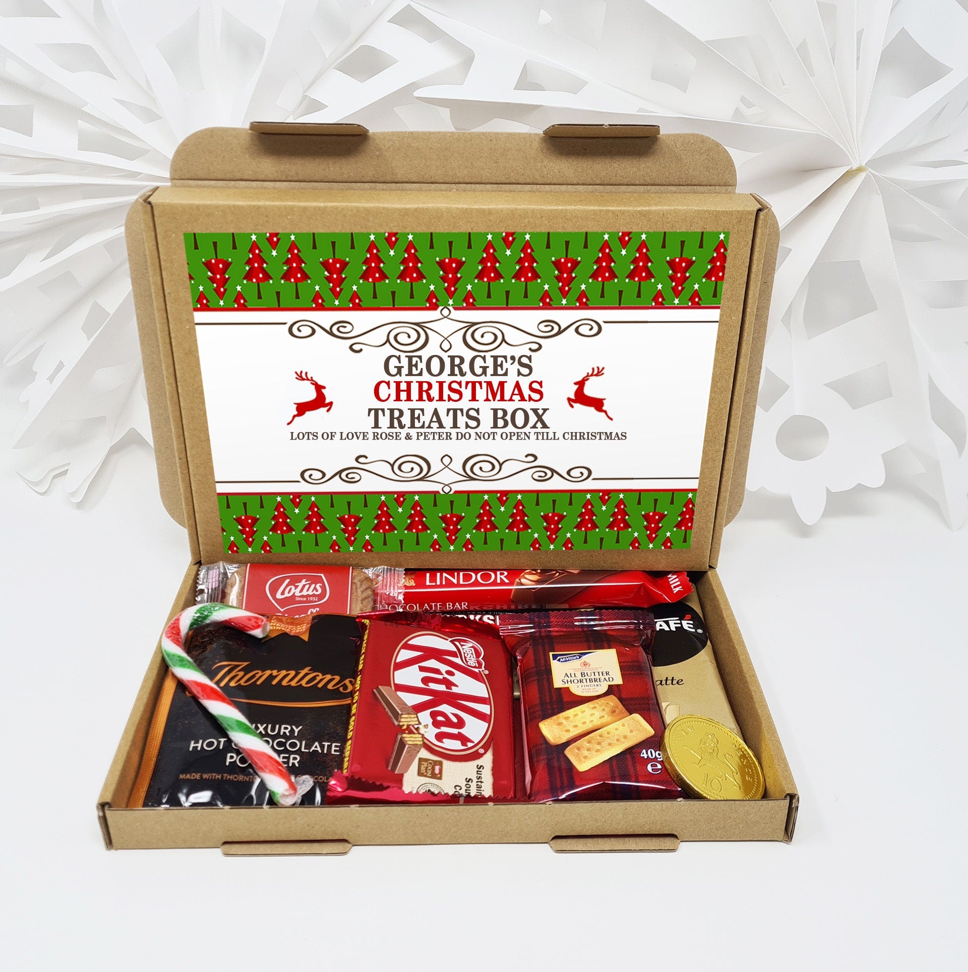 Personalised Luxury Christmas Chocolate Hamper Treats Box Gift Hamper Stocking Filler Cadburys