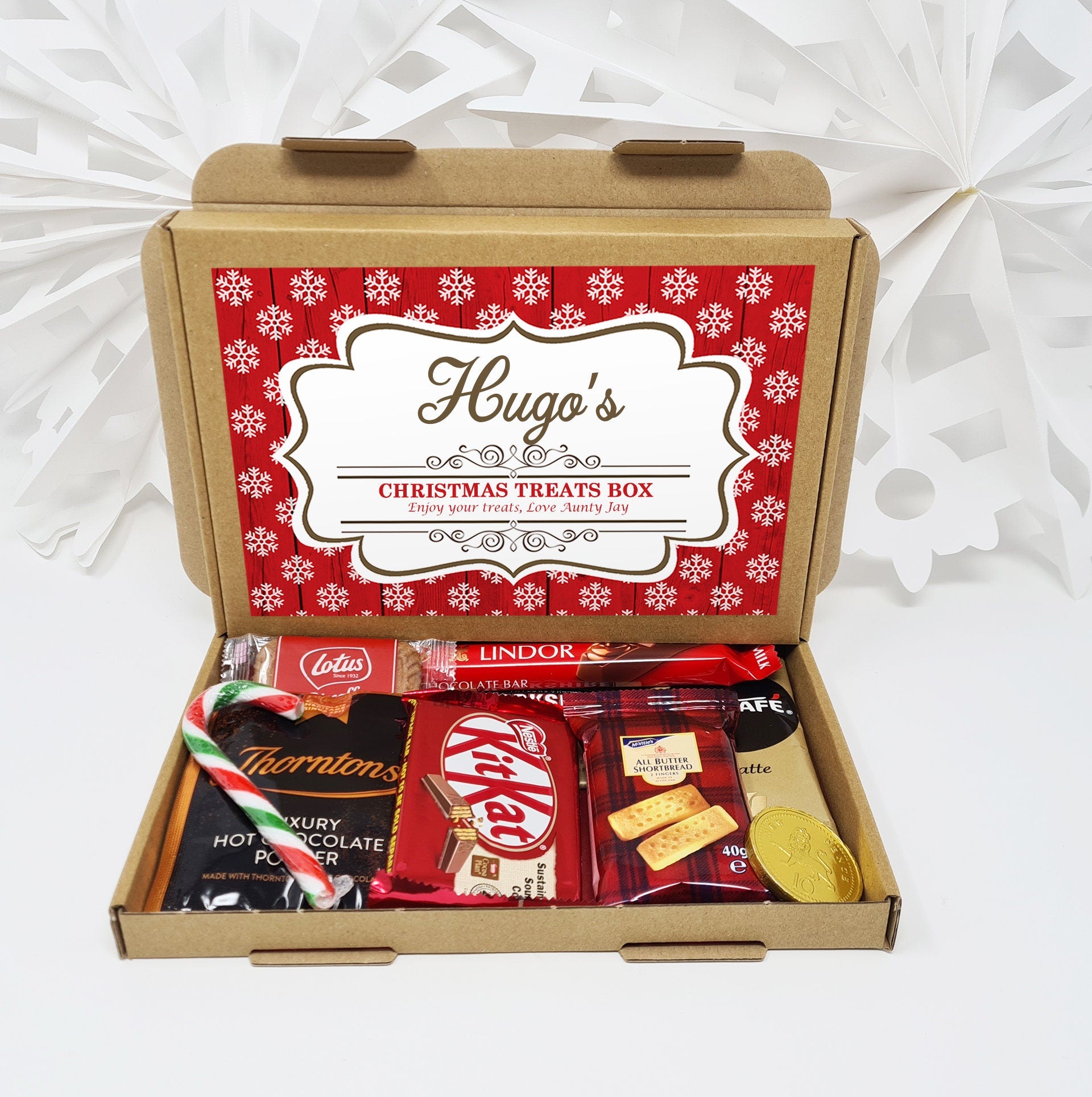 Personalised Luxury Christmas Chocolate Hamper Treats Box Gift Hamper Stocking Filler Cadburys