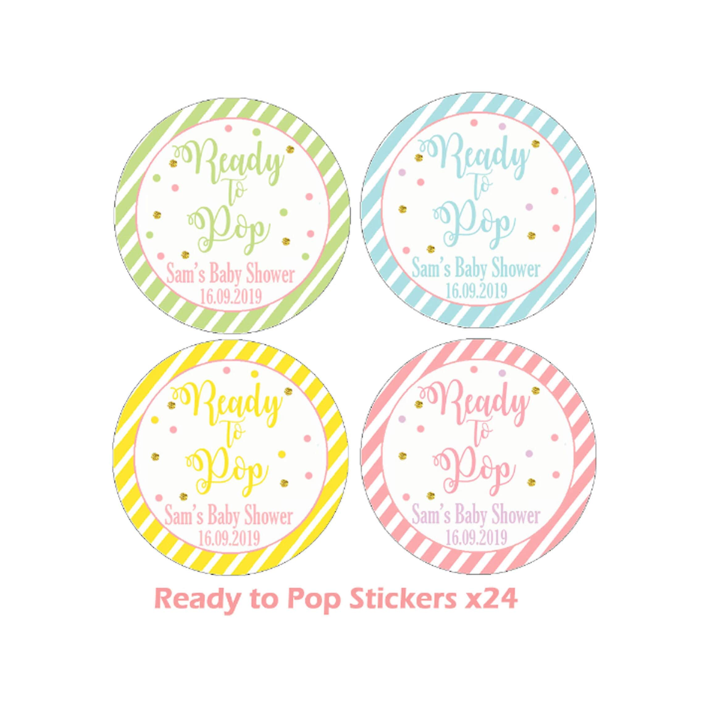 Personalised Baby Shower Stickers Thank You Sweet Cone Bags Favour Ready to Pop