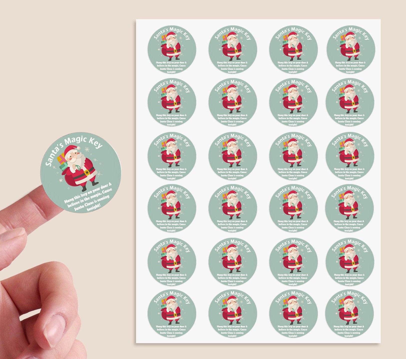 Magic Santa's key Christmas Stickers Label XMAS EVE gift stickers x35
