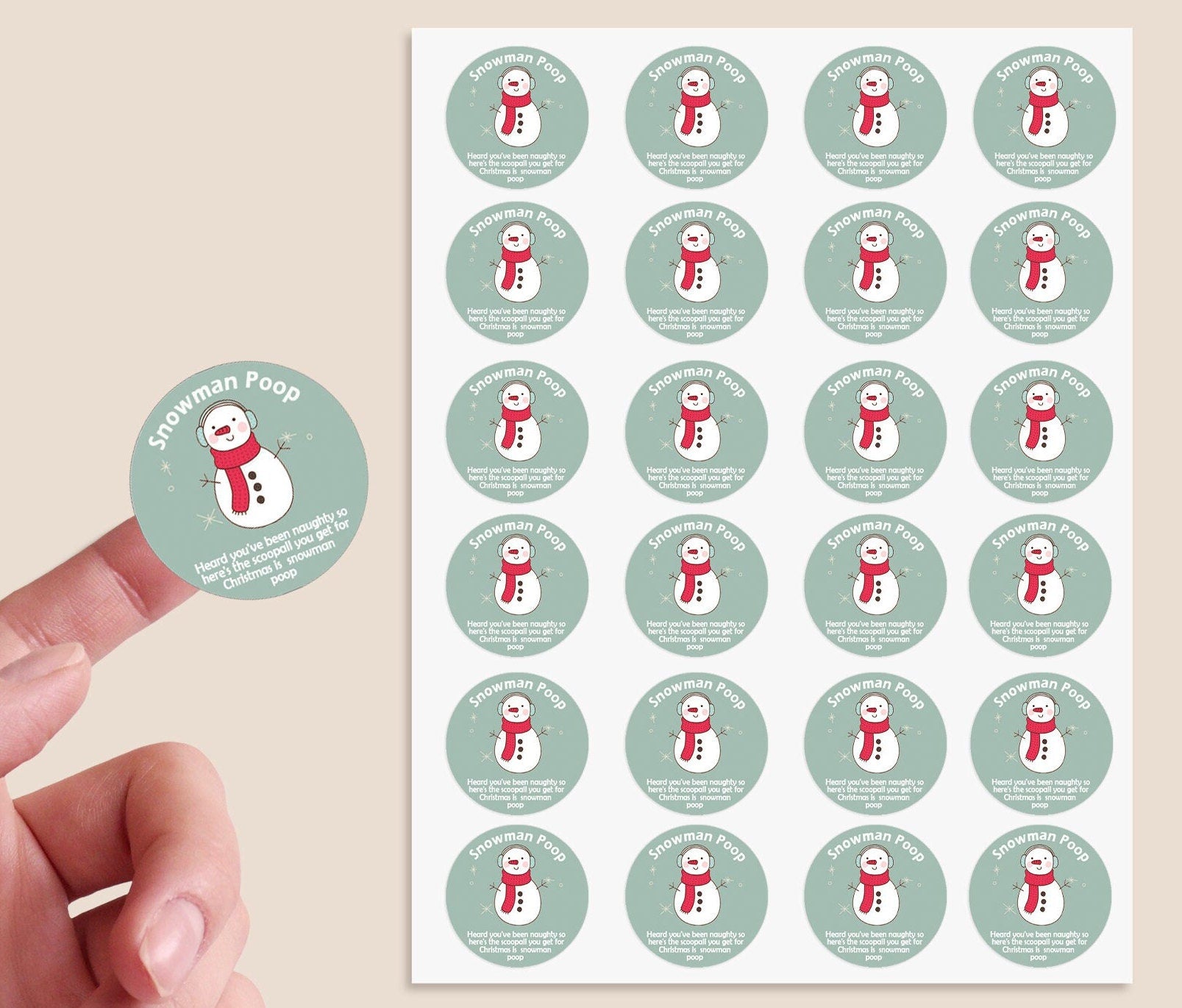 35 Magic Reindeer Christmas Food Stickers Labels, Snowman poop, Santa's magic key stickers