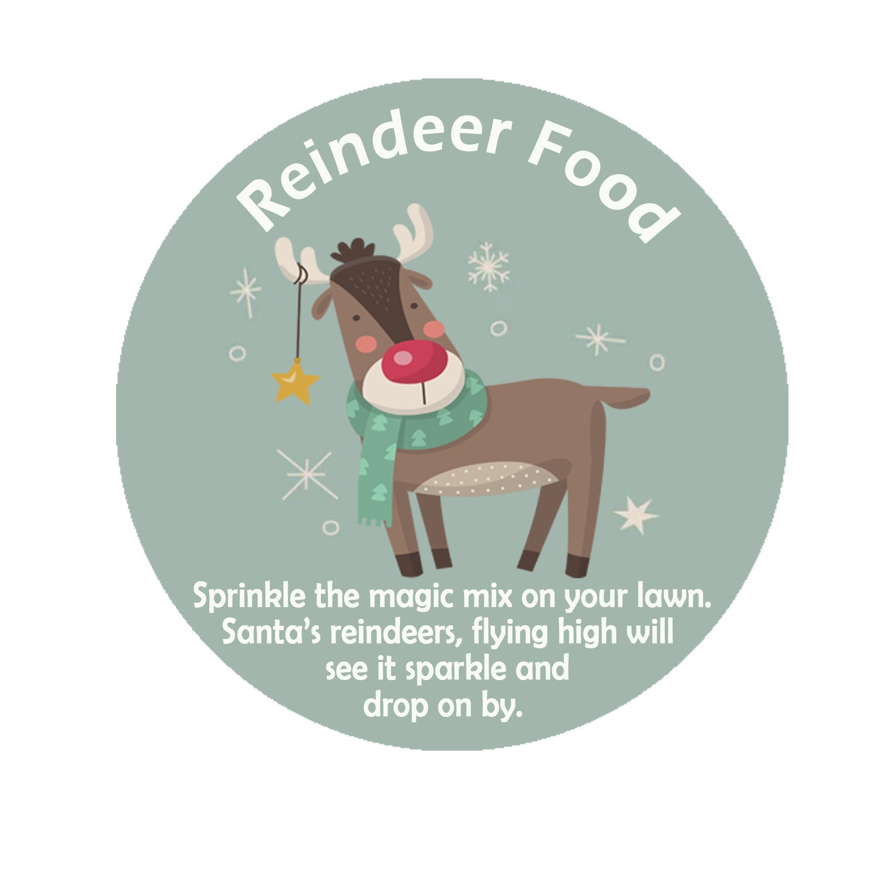 35 Magic Reindeer Christmas Food Stickers Labels, Snowman poop, Santa's magic key stickers