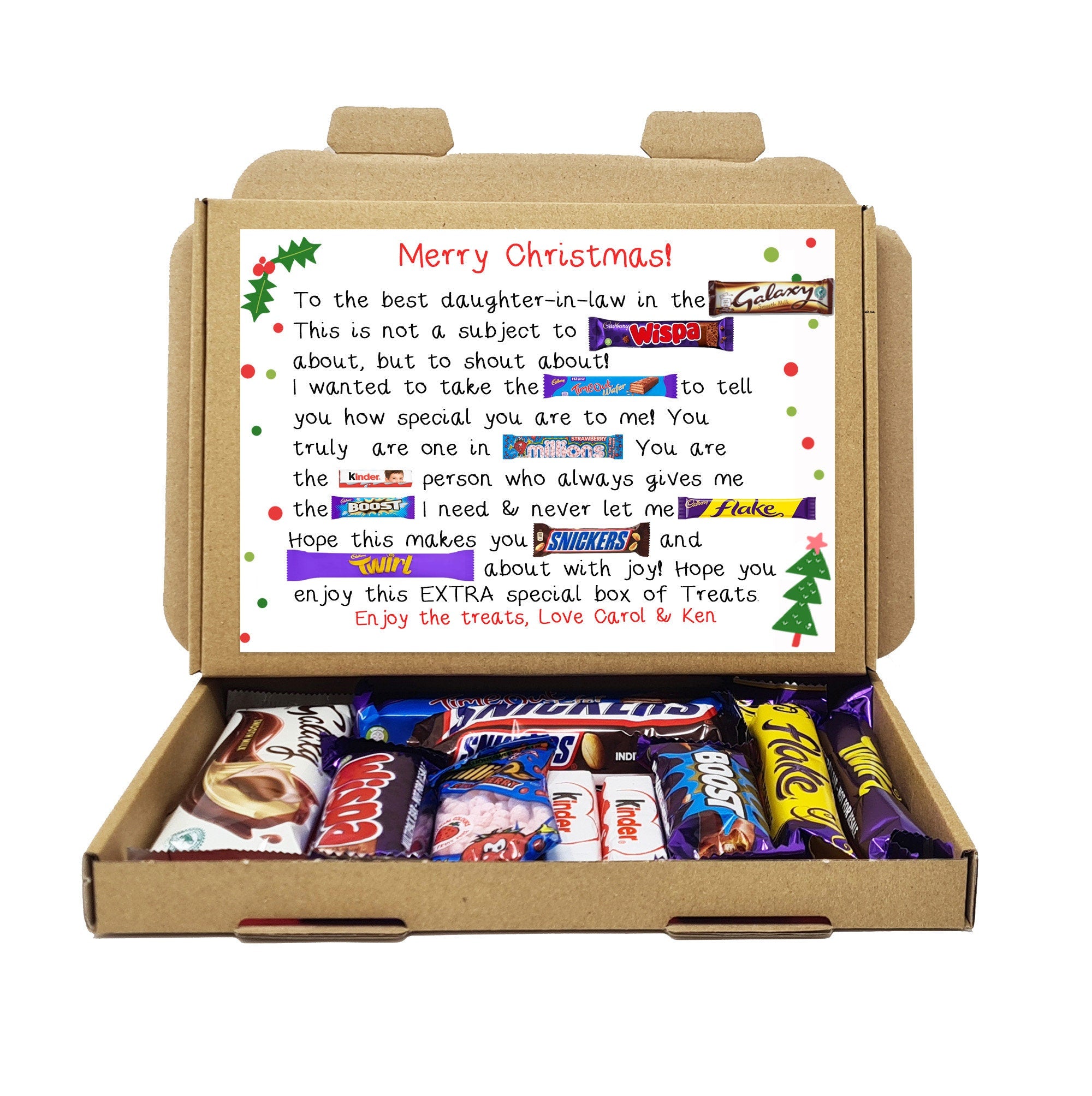 Personalised Christmas Poem Gift box for all, son, daughter, mother, mother in law, son in law, nan, aunt