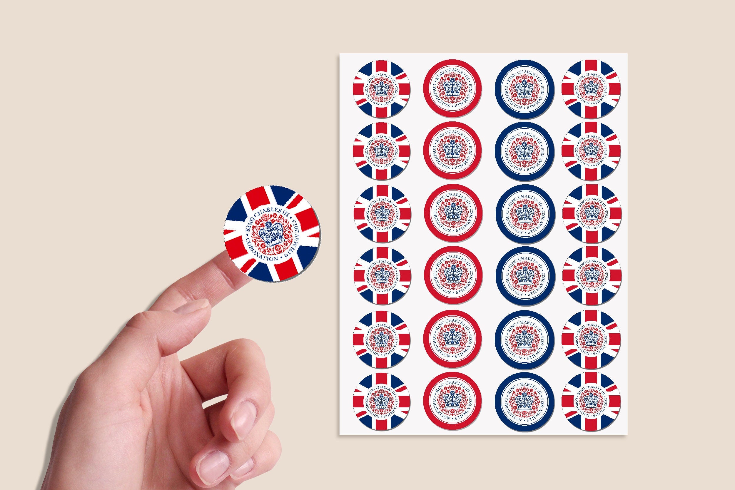 King's Coronation Stickers 45mm | King Charles III's Cipher The Kings Coronation 6th May 2023