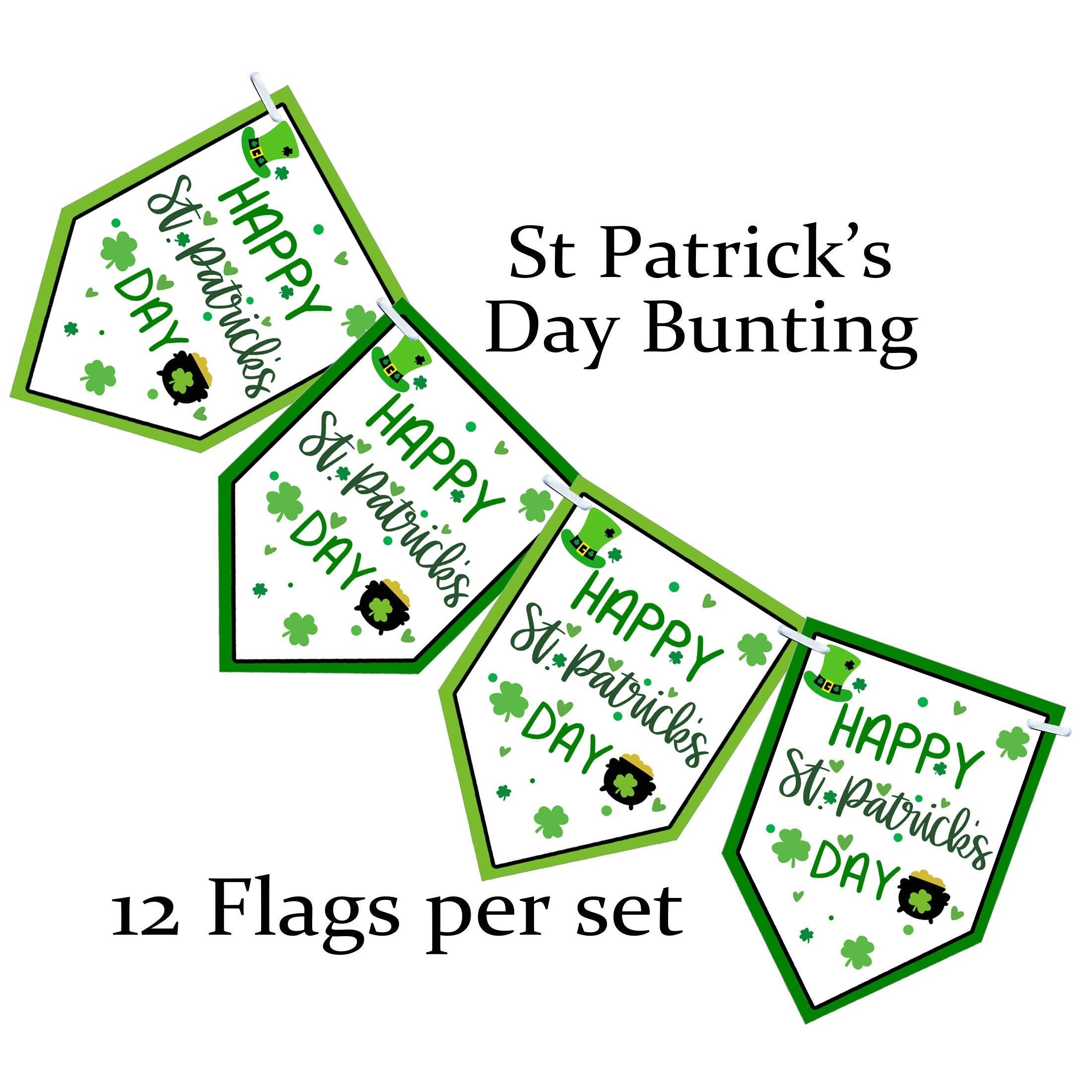 Happy St. Patrick's Day St Paddy's Day Bunting Party Decoration Banner Decor