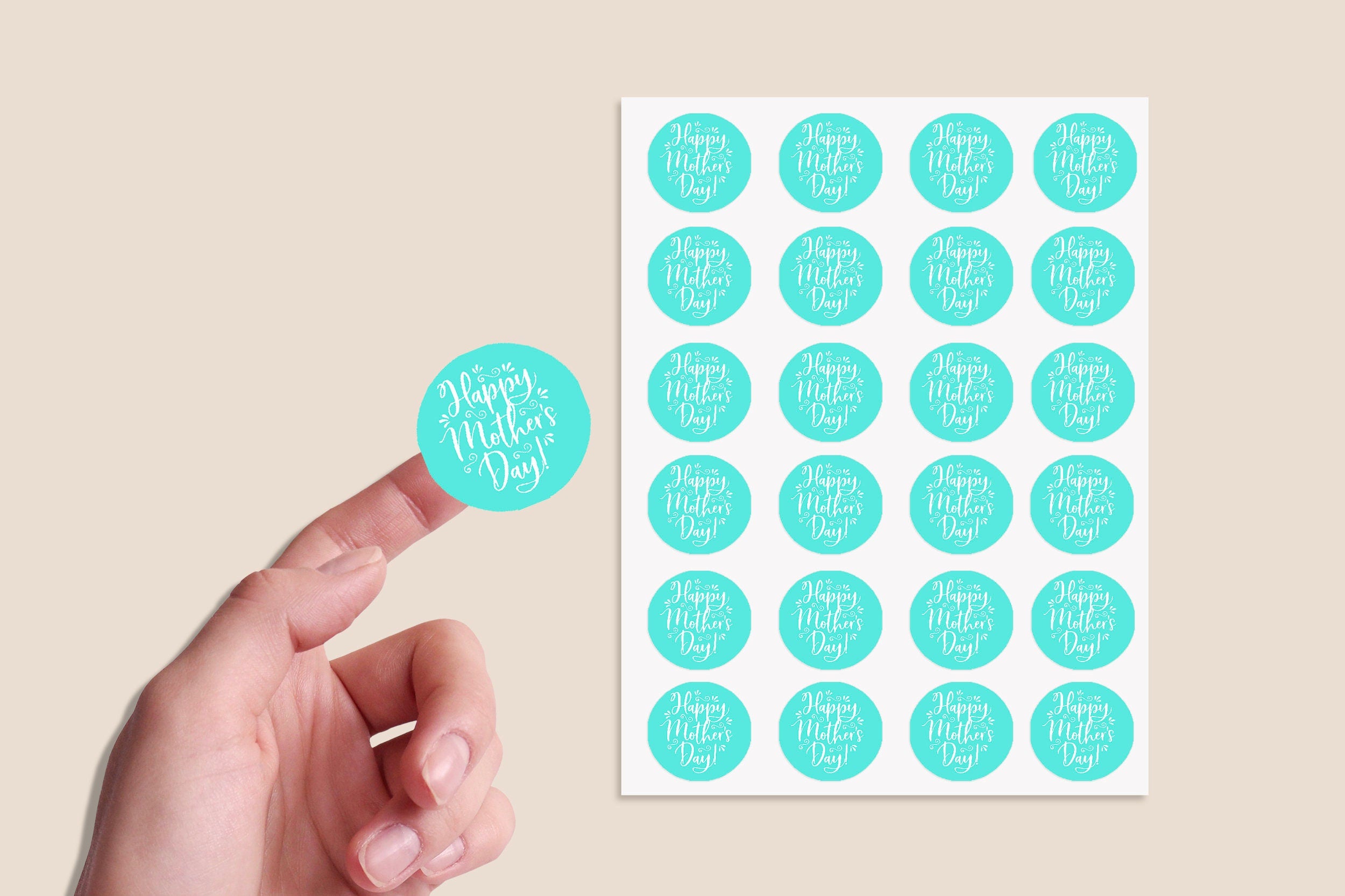 Happy Mother's Day Stickers - Wax Melts, Business Red, White Sticker Sweet Sweet Cone Bags Sizes 3.7cm & 4.5cm