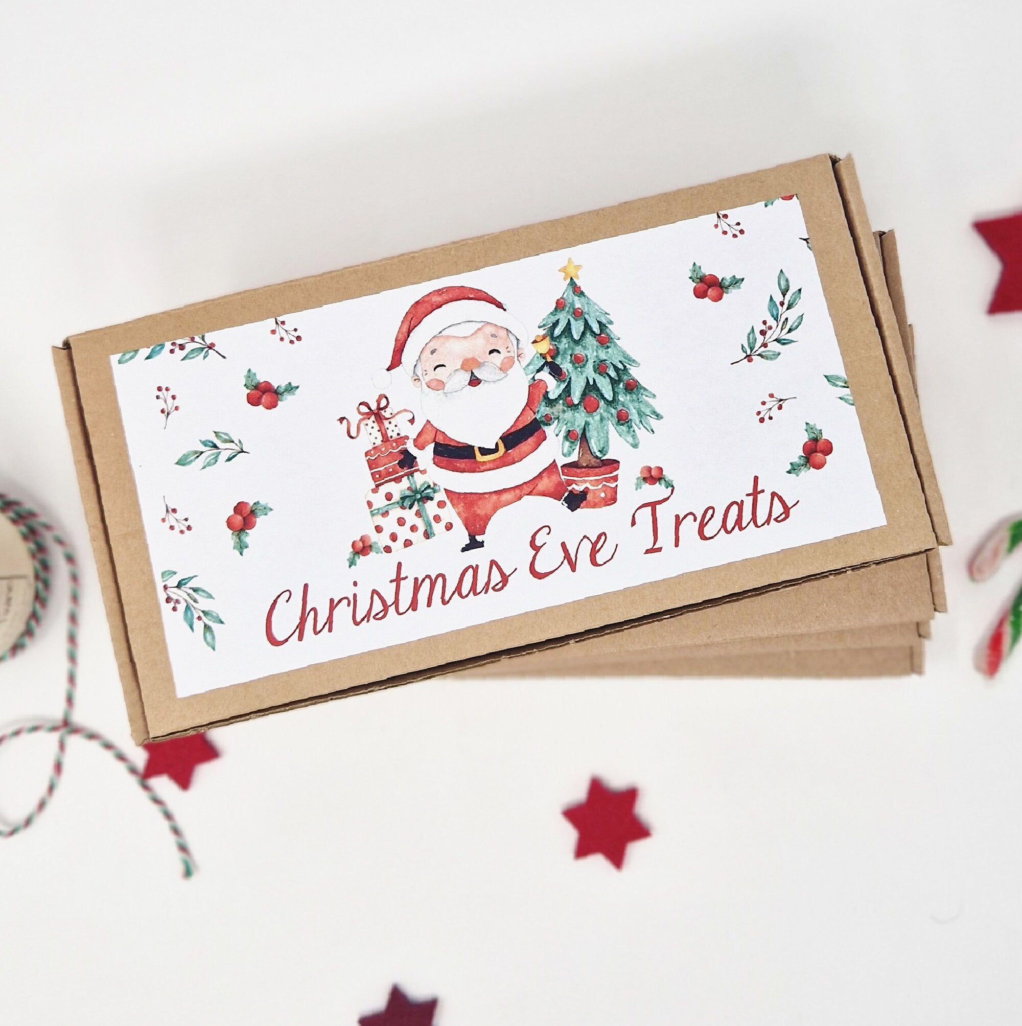 Christmas Eve Treats Box Santa's Santa Magic Key, Reindeer Food, Hot Chocolate, Marshmallows, Christmas Coin