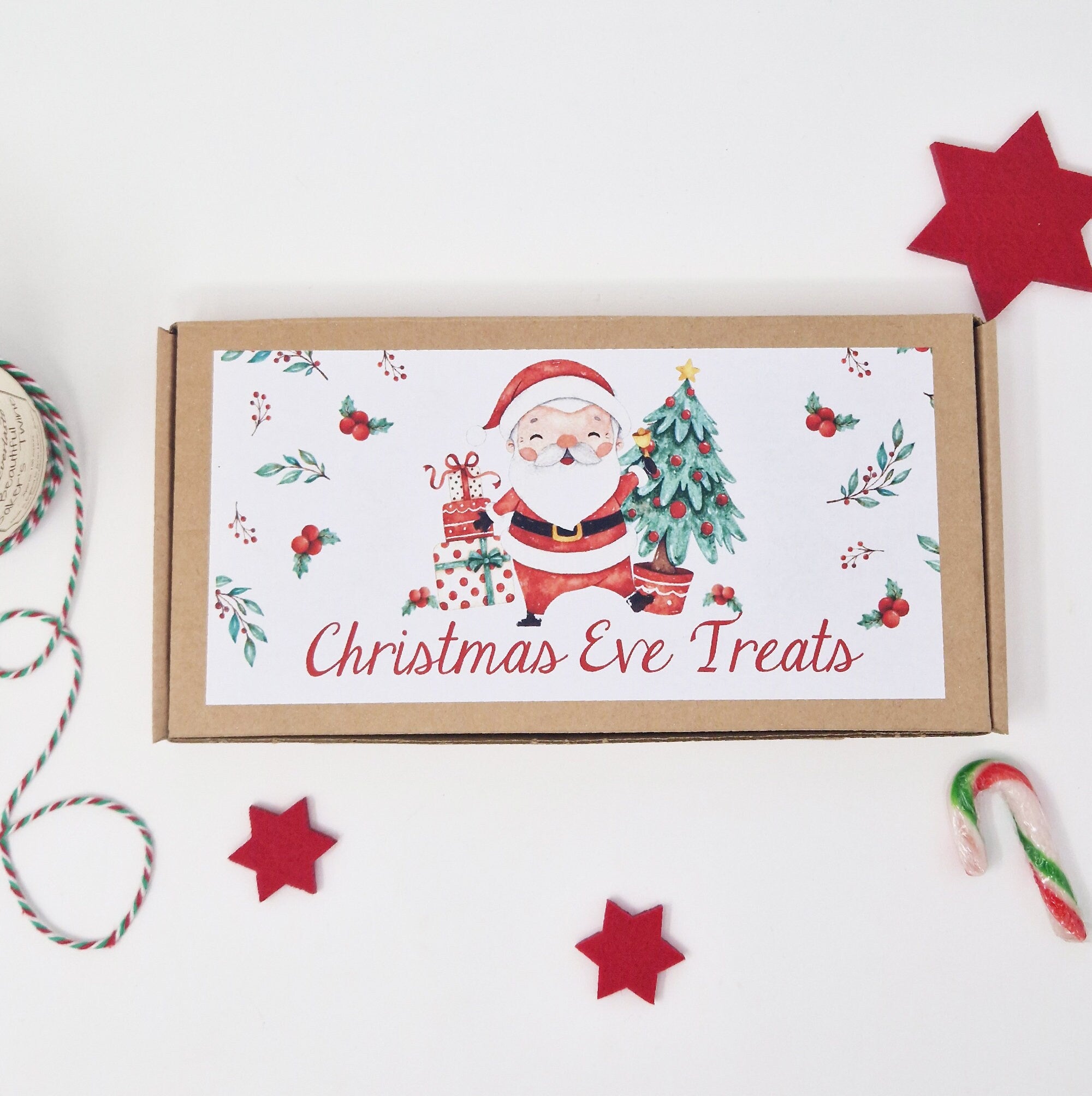 Christmas Eve Treats Box Santa's Santa Magic Key, Reindeer Food, Hot Chocolate, Marshmallows, Christmas Coin
