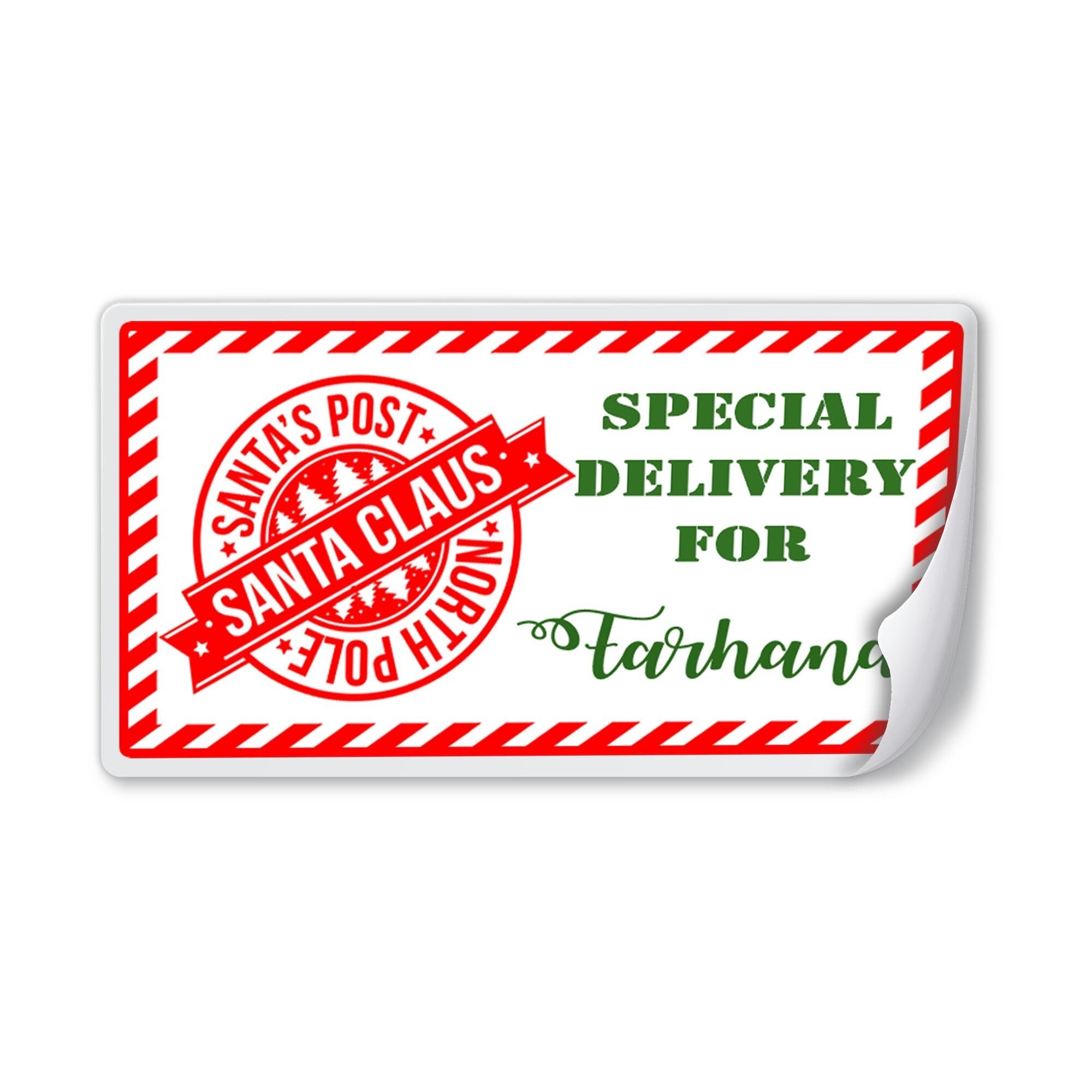 24 Personalised Christmas Stickers Gift Tag Labels Present Delivery From Santa