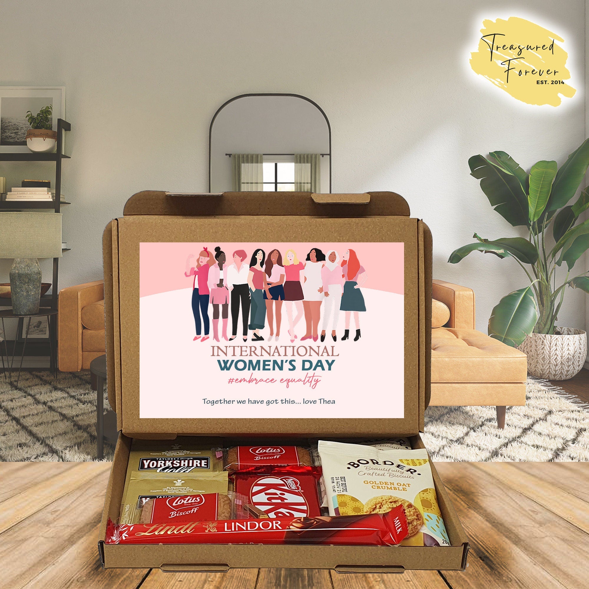 Personalised International Women's Day Delight: Empowering Treat Box Gift Employee Appreciation Corporate Employee Inspirational Women hug