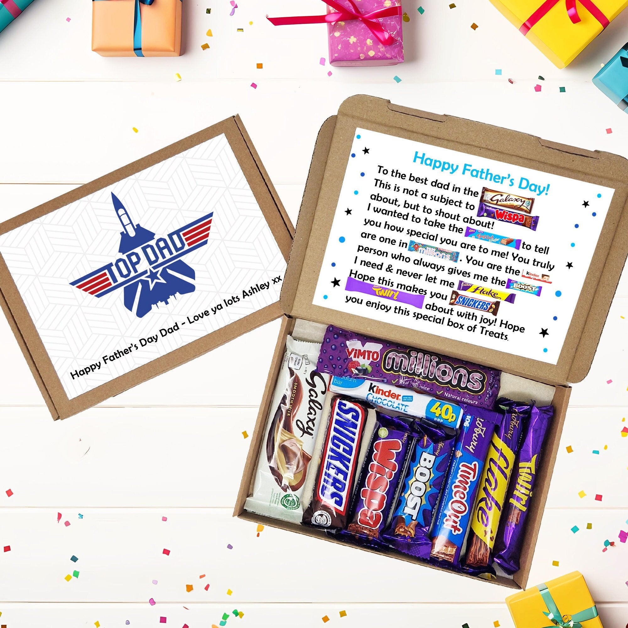 Personalised Father's Day Chocolate Message Board - Gifts - Gifts For DAD- Gifts For Him - Chocolate Gift - Chocolate box card