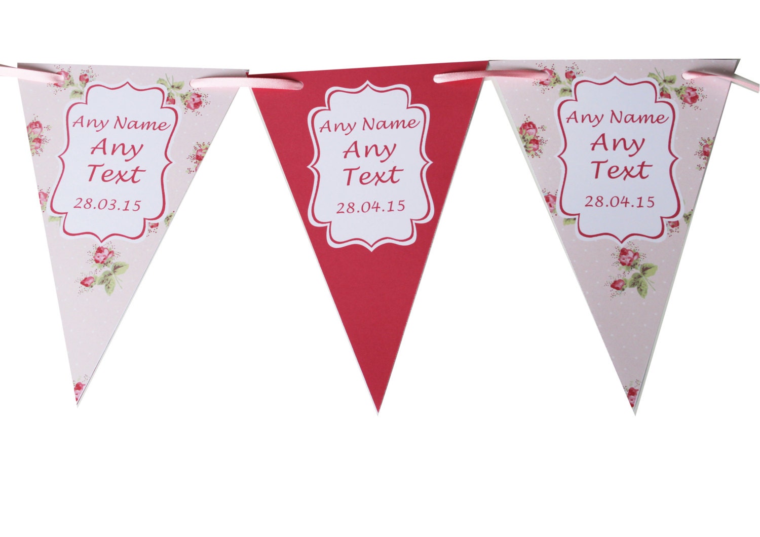 Personalised Hen Party Bunting Banner Decoration Shabby Chic