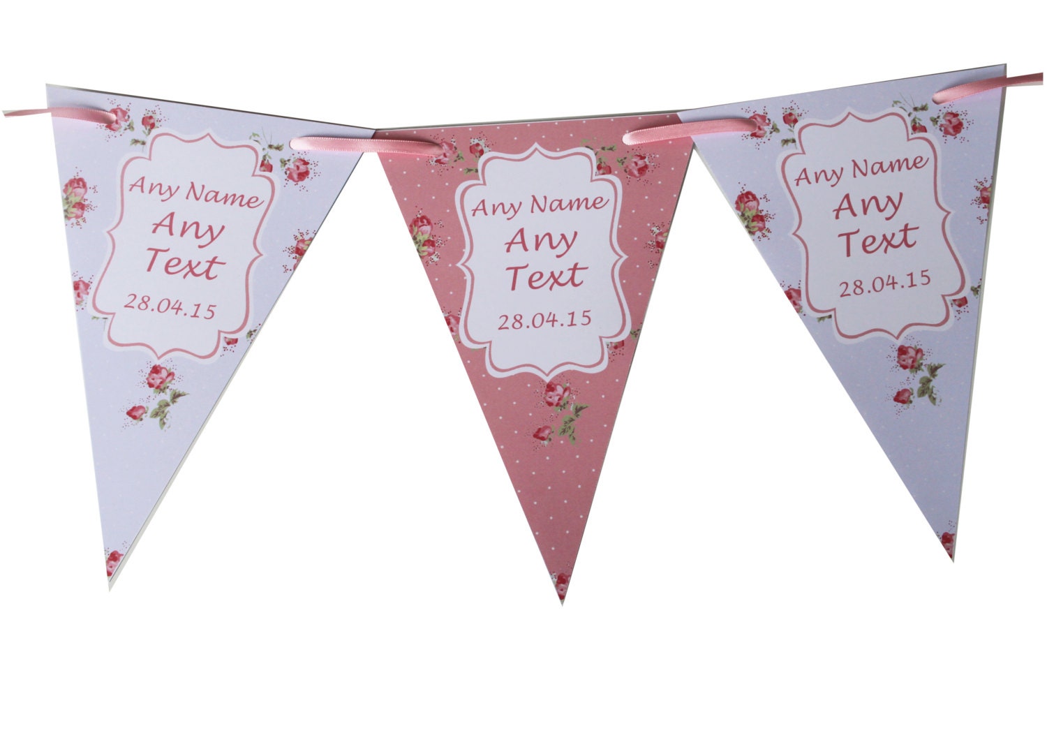 Personalised Hen Party Bunting Banner Decoration Shabby Chic