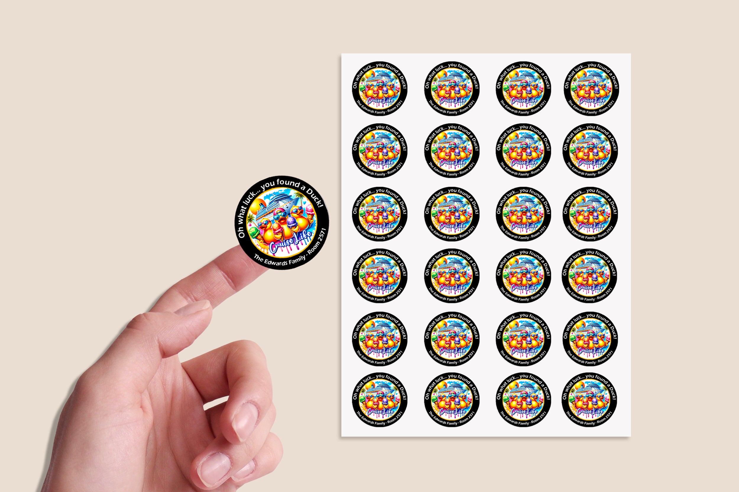 Personalised Duck Tag Stickers Cruising Duck Carnival Royal Caribbean Disney Cruise NCL Rubber Duckie Cute Gifts For Cruise 24/35 stickers