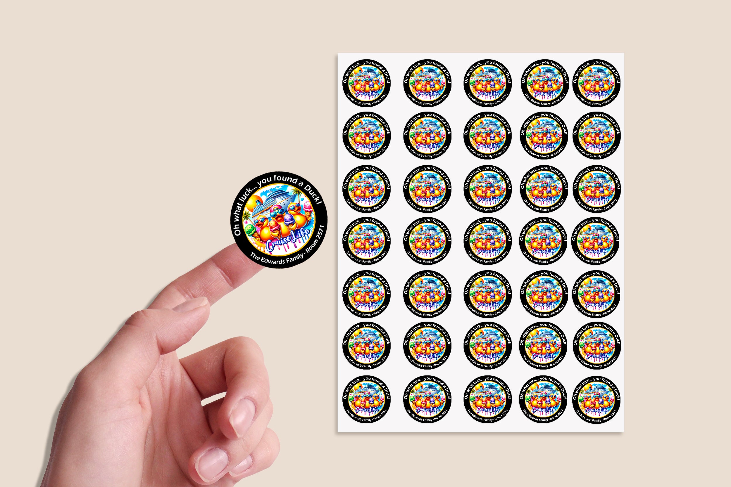 Personalised Duck Tag Stickers Cruising Duck Carnival Royal Caribbean Disney Cruise NCL Rubber Duckie Cute Gifts For Cruise 24/35 stickers