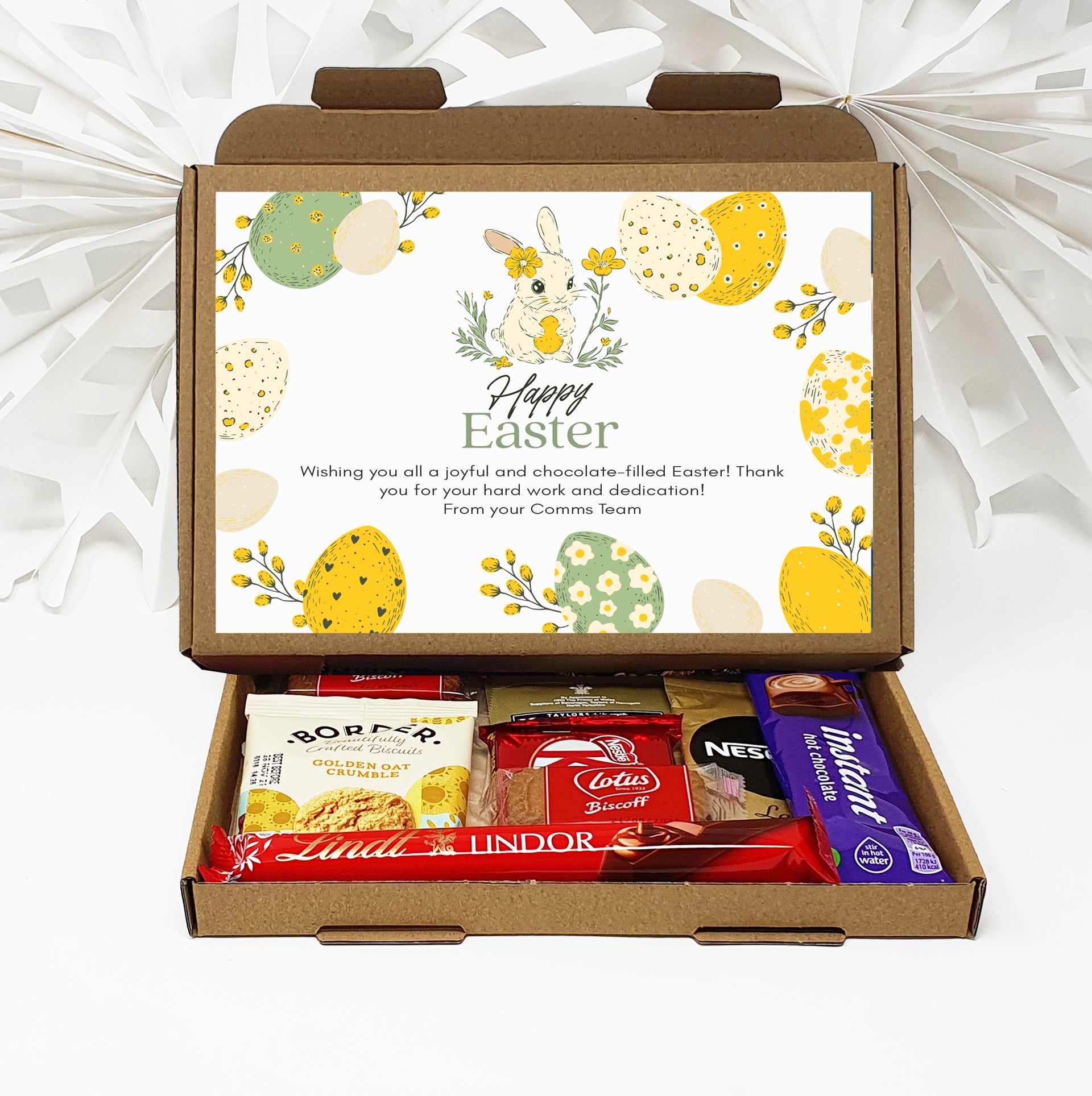 Personalised Easter Chocolate Treat Box – Mini Eggs, Lindt, Cadbury | Letterbox Gift for Chocoholics | Custom Easter Treats & Gifts