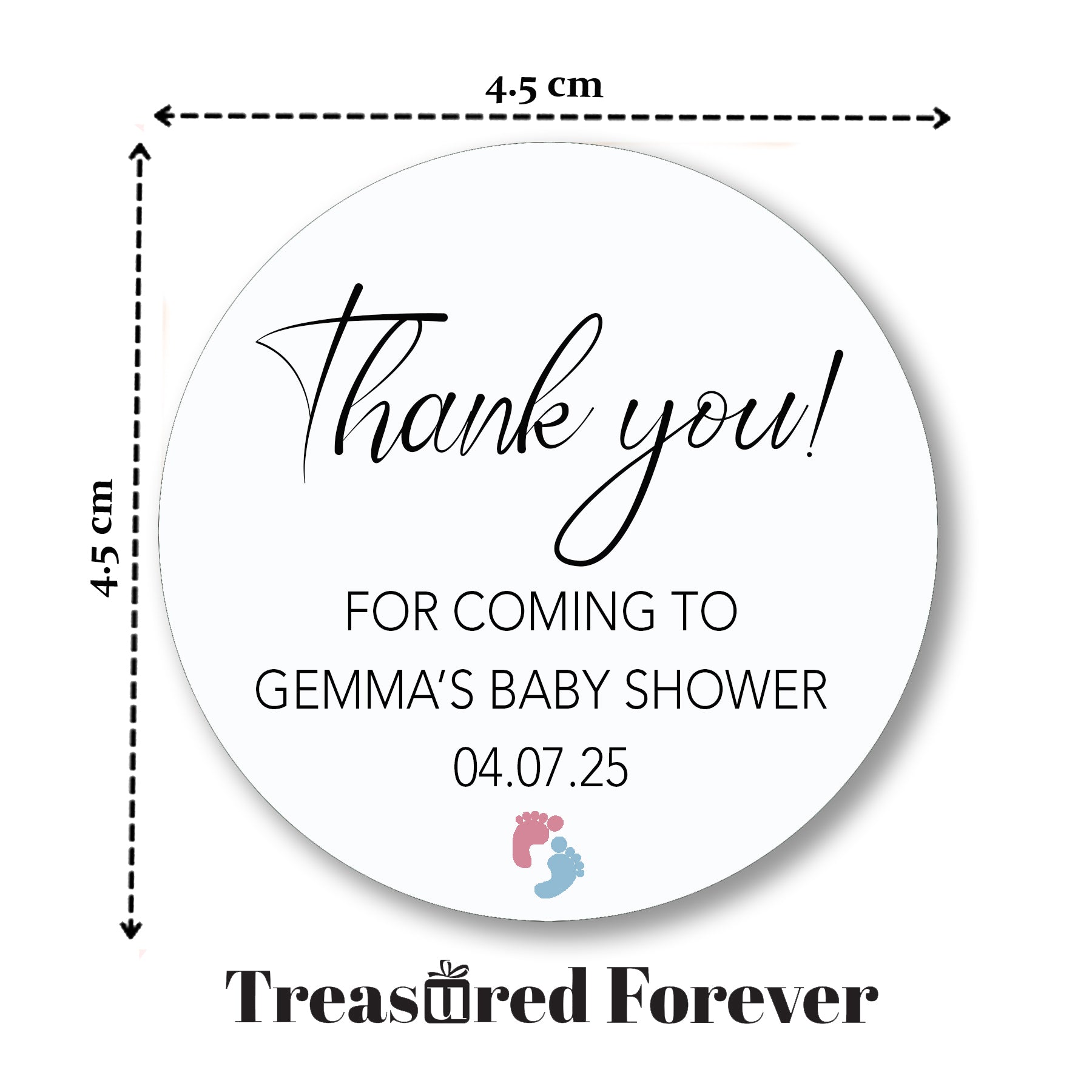 Personalised Baby Shower Stickers x 24, Baby Shower Favour Bag Stickers, Sweet Bag Stickers, Cake Bag Stickers, Treat Bag Stickers