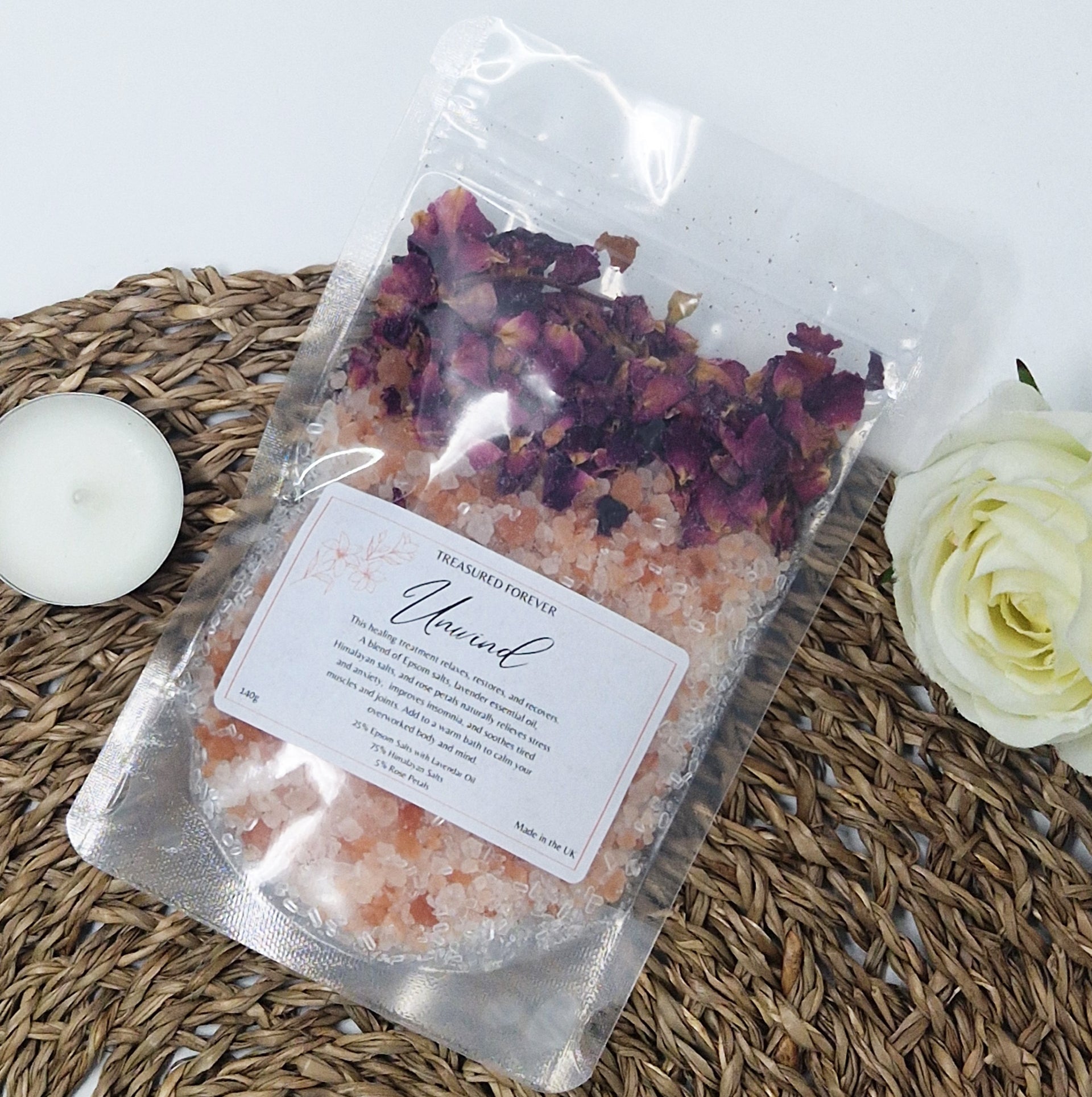 Aromatherapy Bath Salts Pouch Hand Made Ritual Bath Salts infused with Pure Essential Oil