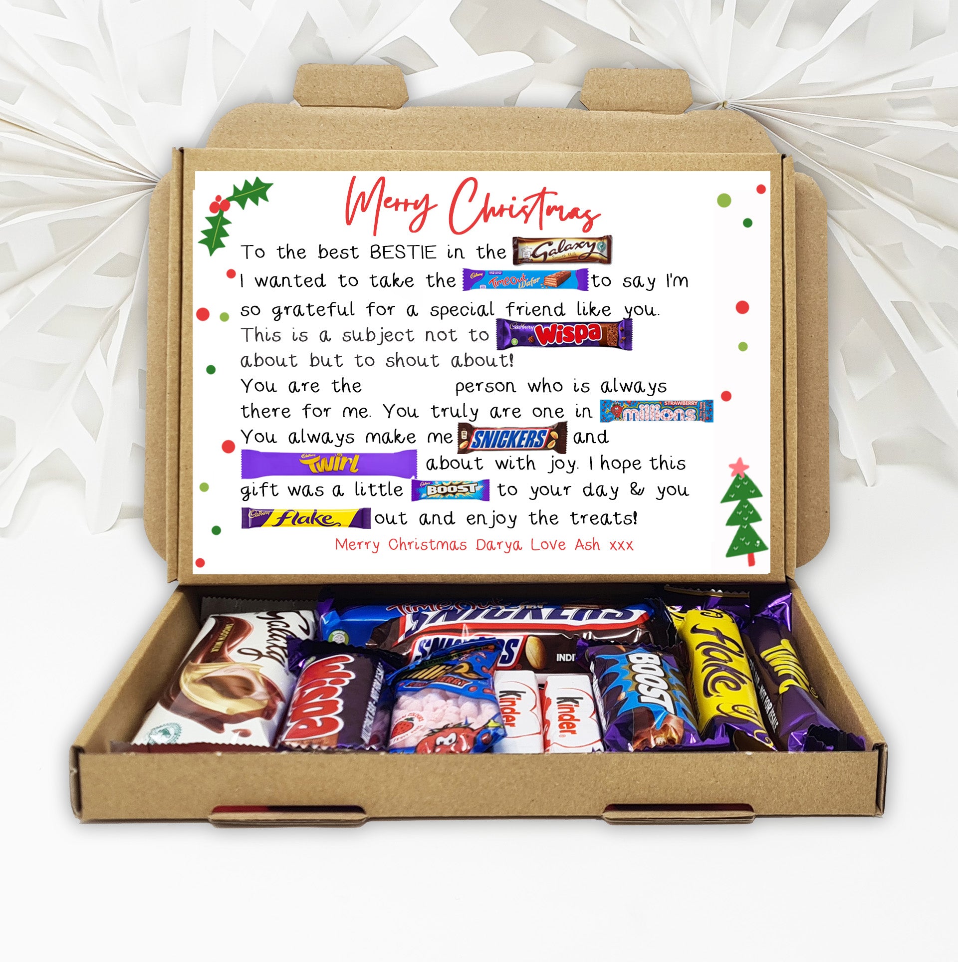 Best Friend Gift  Friendship Chocolate Poem Box  Best Friend Birthday Gift Hamper Chocolate Box Bestie Gift Thinking of you Get Well soon