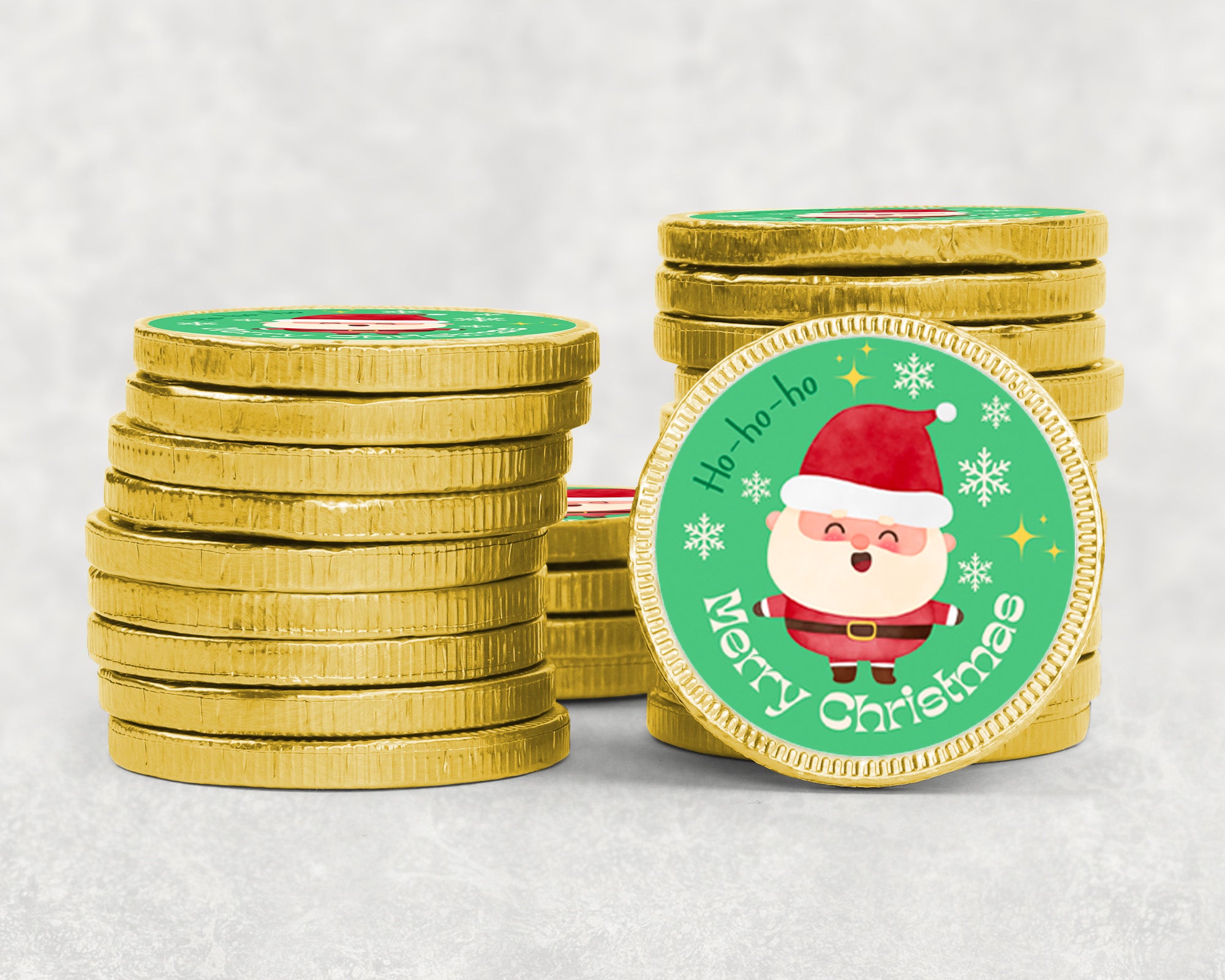 Christmas Chocolate Coins & Sticker Party Favors – Kids Party Bag Fillers Festive Holiday Treats – Bulk Option Santa gifts Stocking fillers