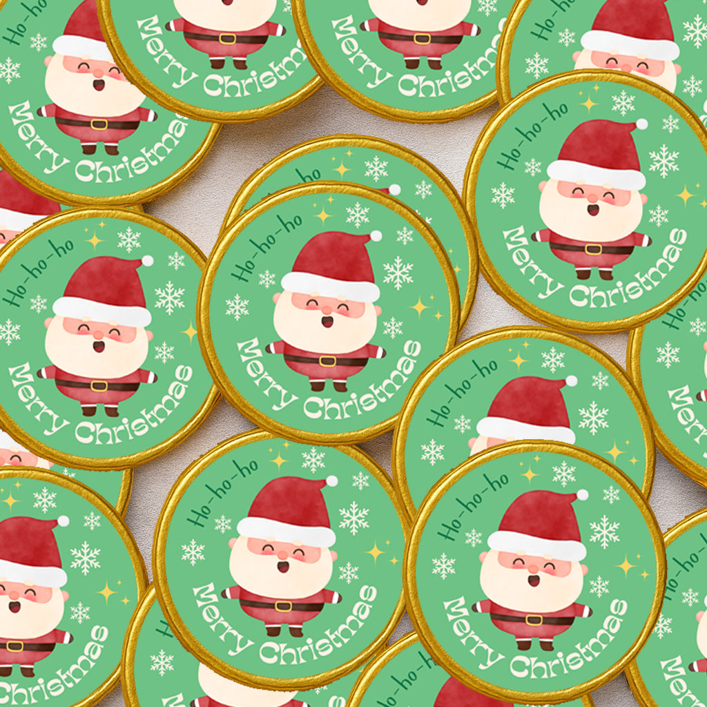 Christmas Chocolate Coins & Sticker Party Favors – Kids Party Bag Fillers Festive Holiday Treats – Bulk Option Santa gifts Stocking fillers