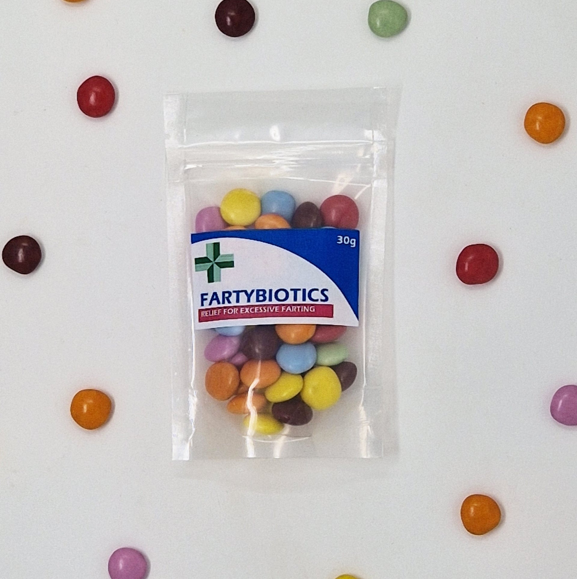 Anti-Farting Pills | Funny Gag Gift | Novelty Sweet Bag | Hilarious Birthday Present | Chocolate Treat Bag | Joke Chocolate - Clear Bag